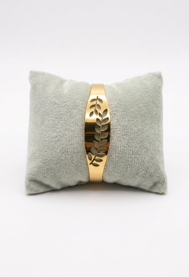 Botanical Cutout Leaf Bangle Bracelet