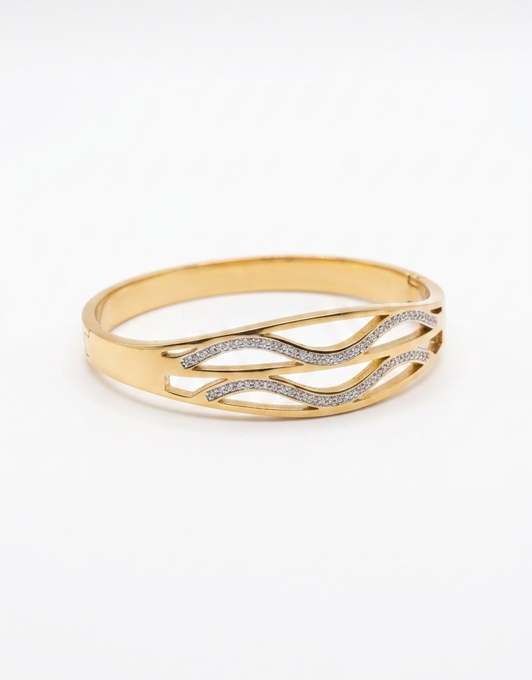 Crystal Wave Bangle Bracelet