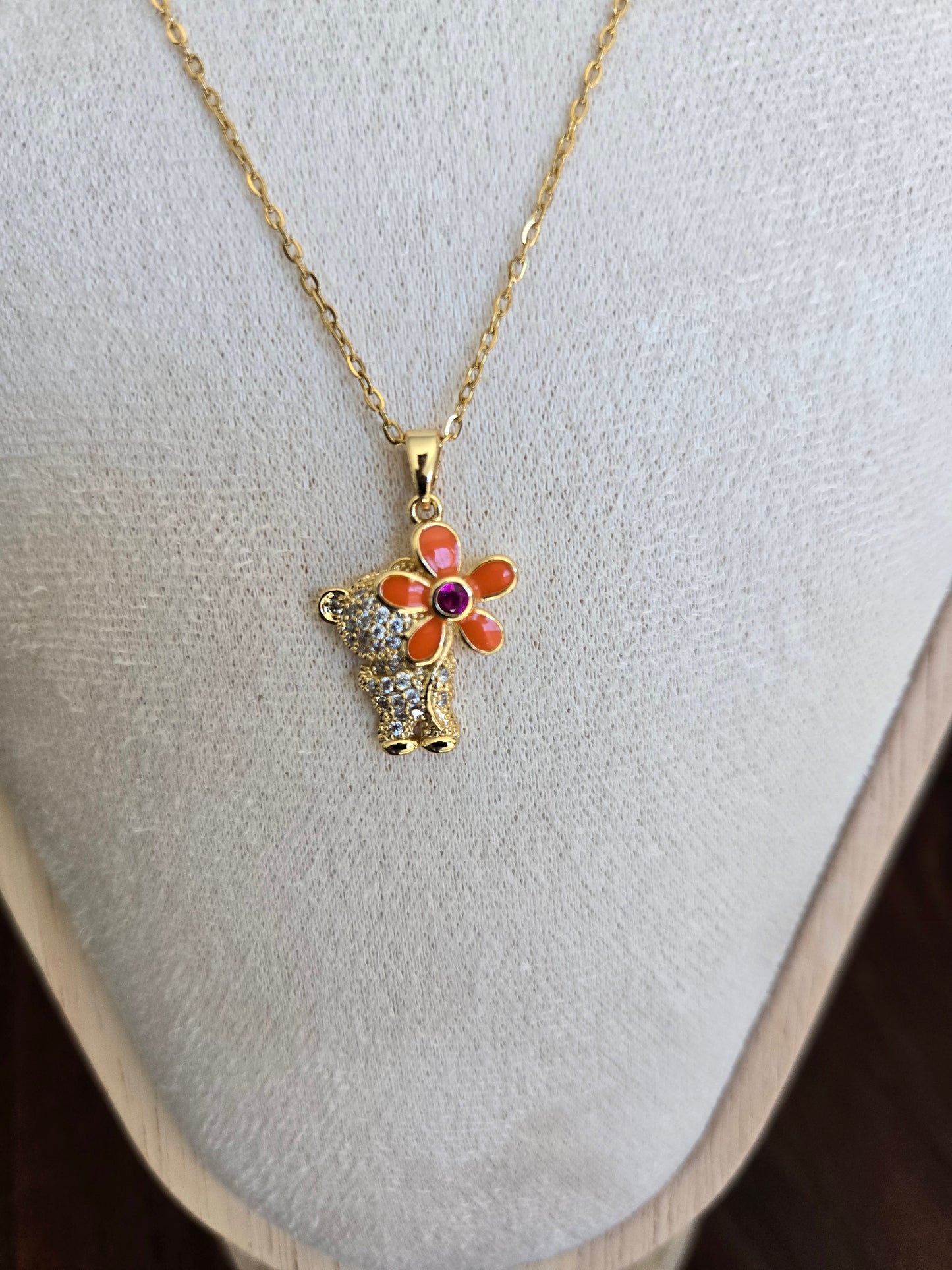 Flower Bunny Locket Necklace