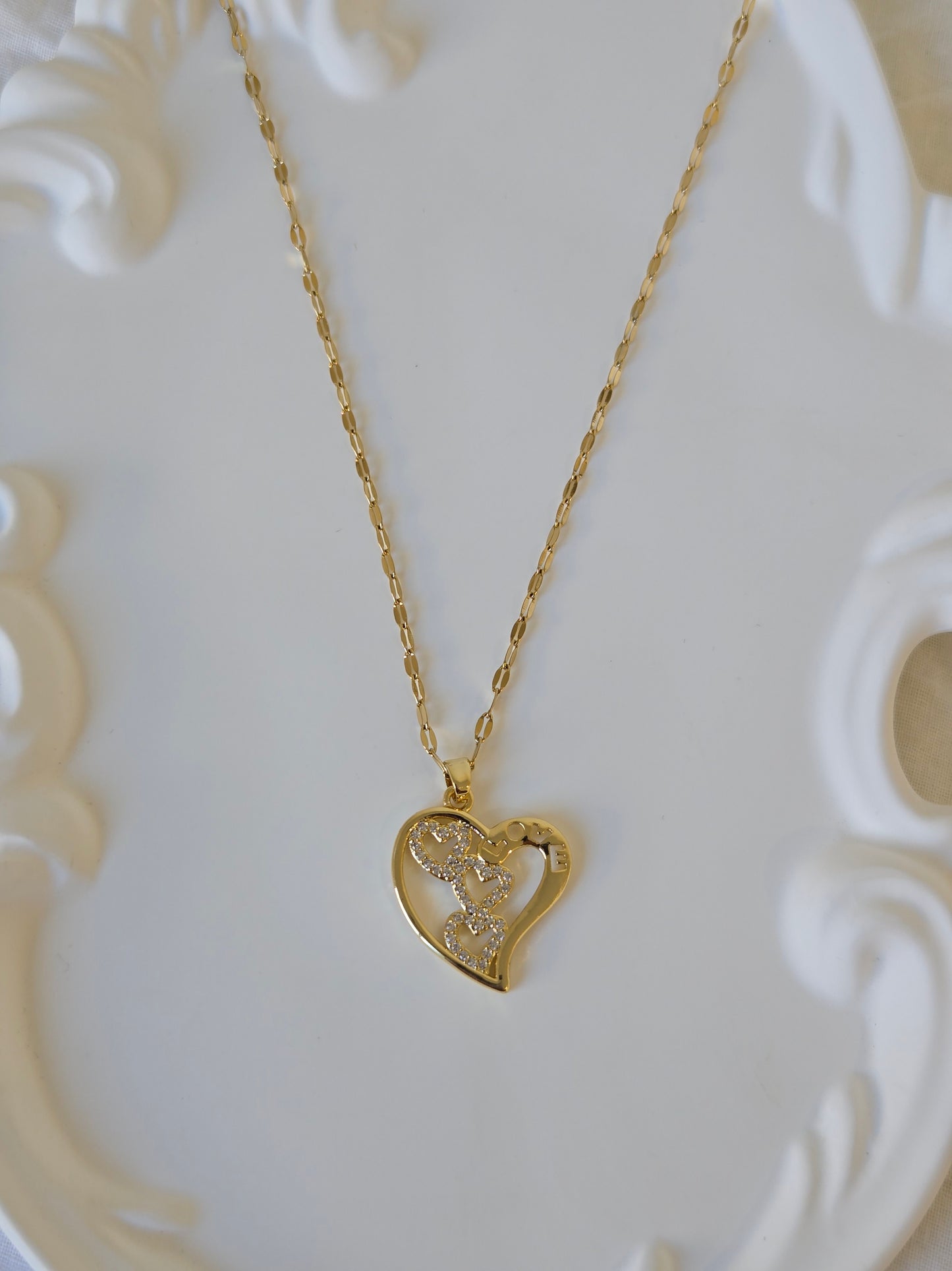 LOVE Hearts Pendant Necklace
