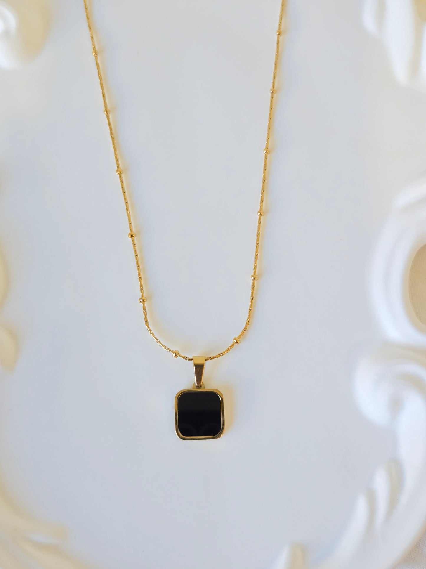 Bead Chain Square Locket