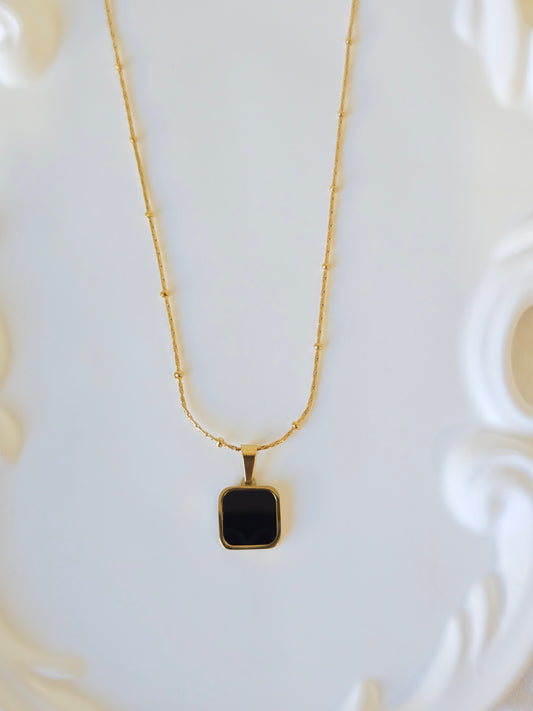 Bead Chain Square Locket