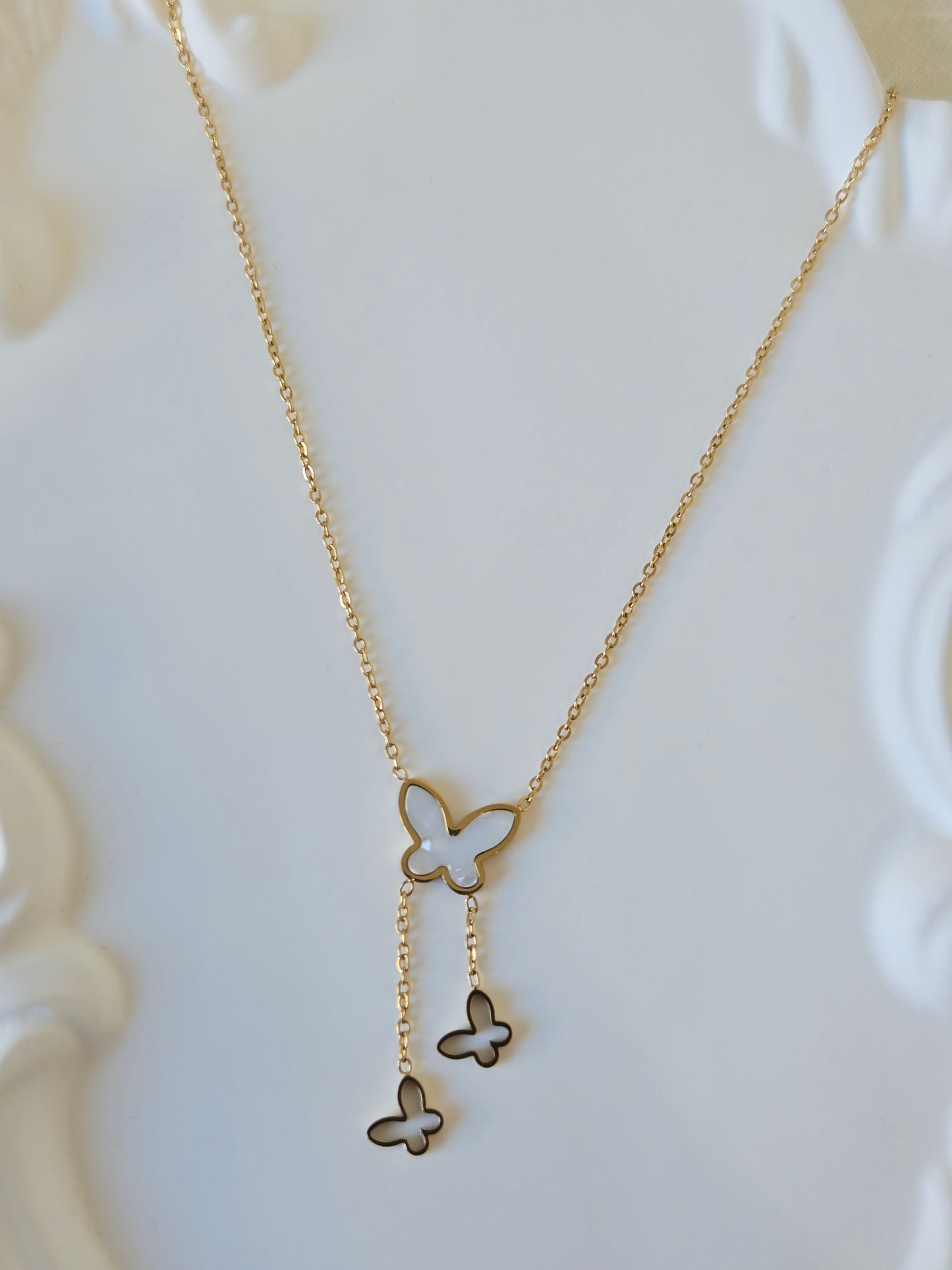 Hanging Triple Butterfly Necklace
