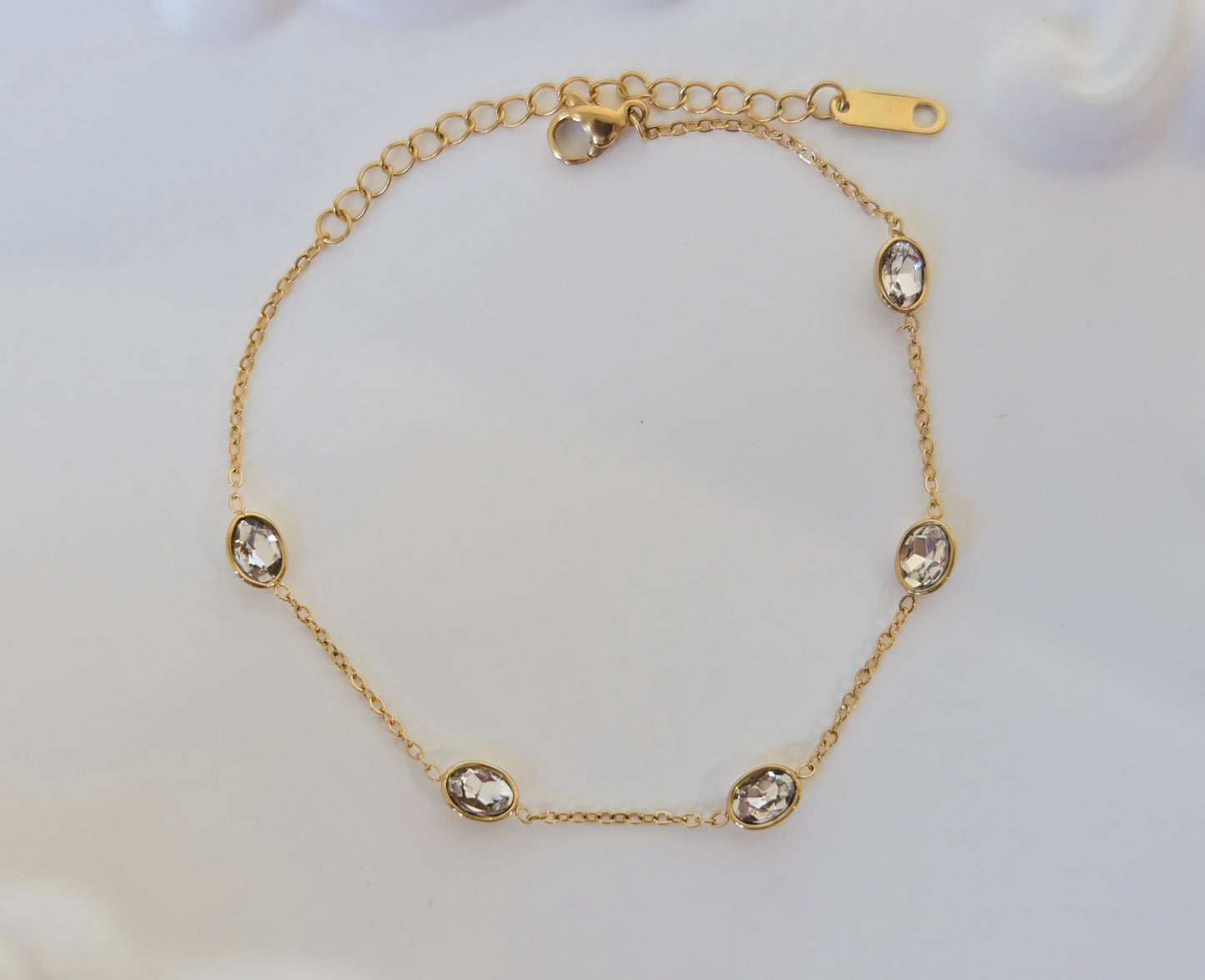 Oval Stone Chain Bracelet