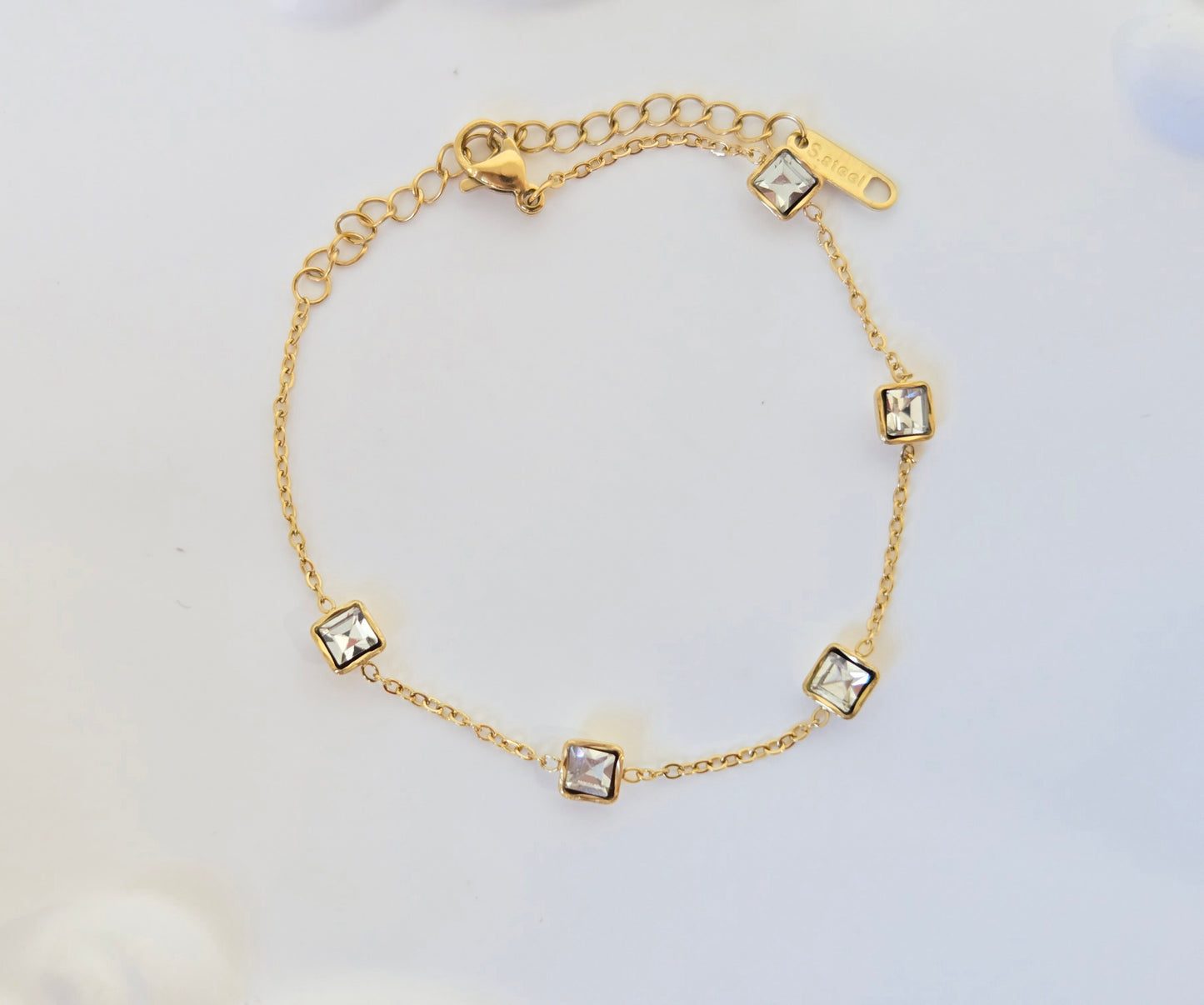 Square Stone Chain Bracelet