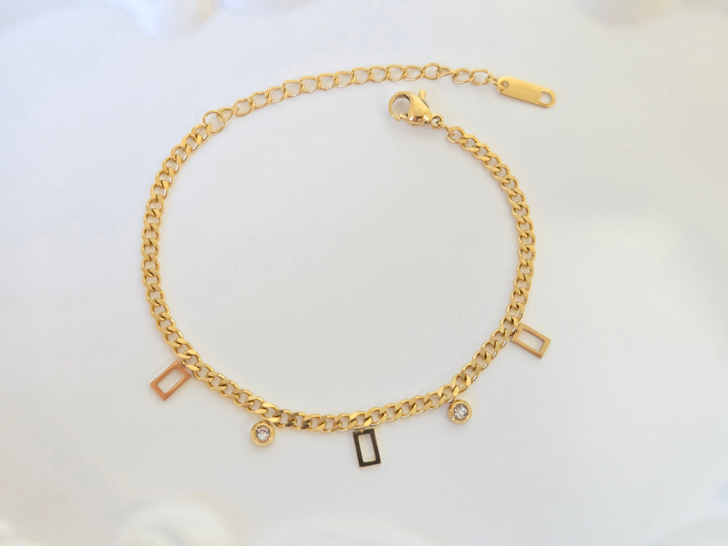 Rectangular Charms Chain Bracelet