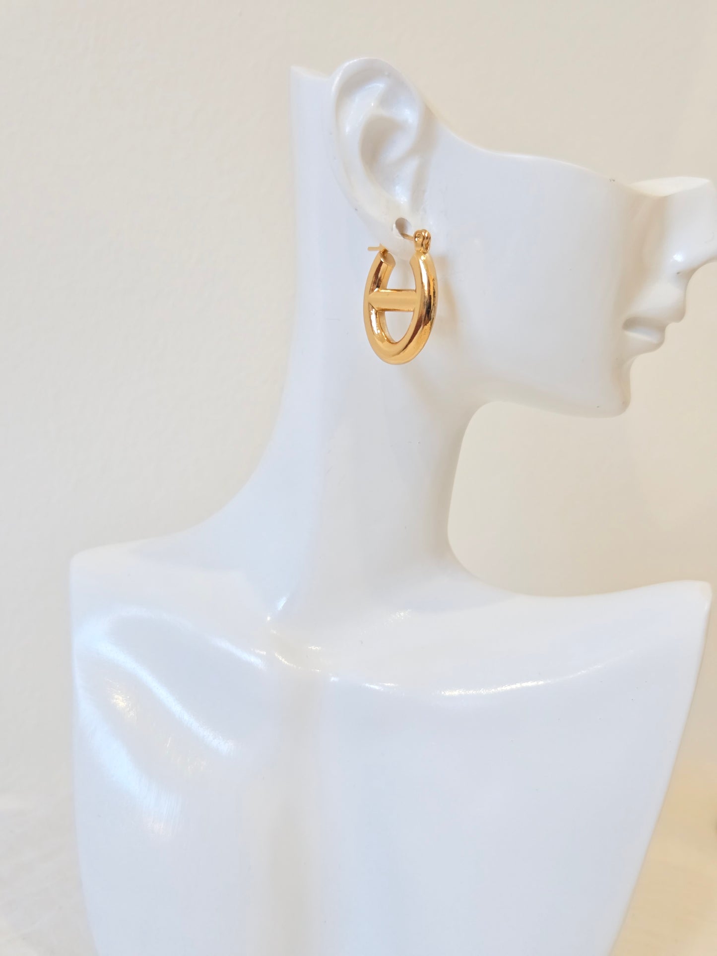 Semi Oval Hoop Earrings