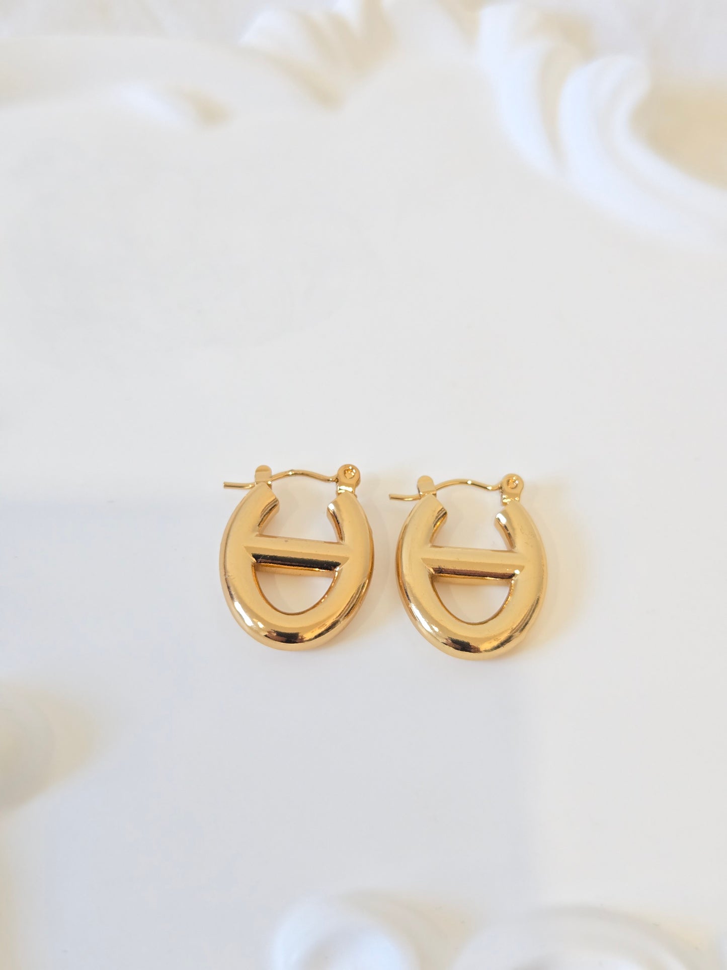 Semi Oval Hoop Earrings