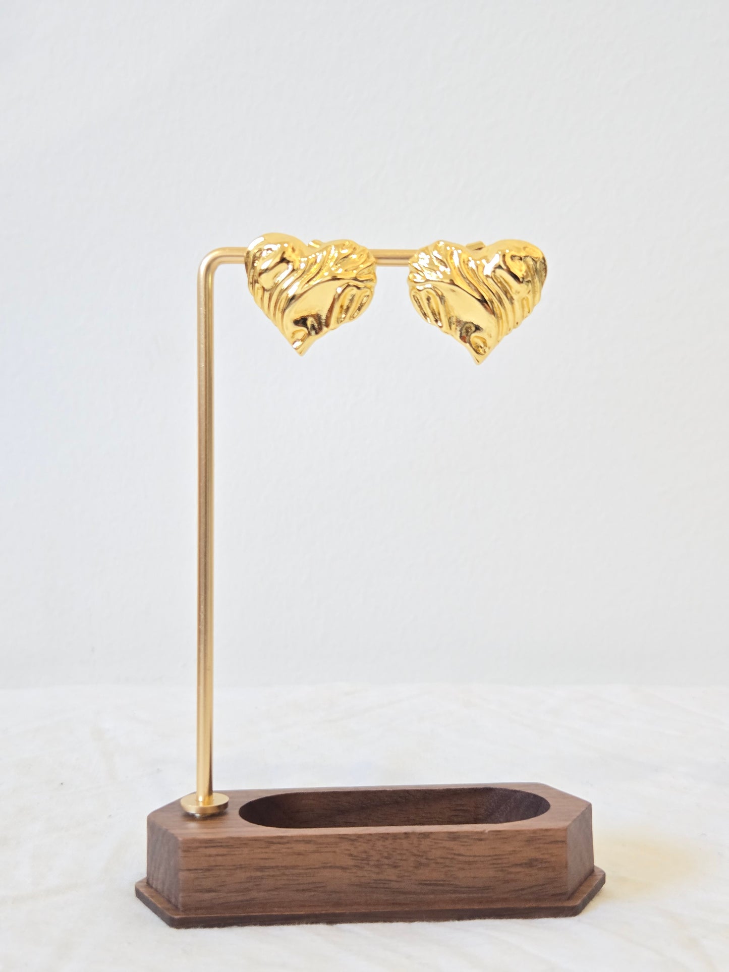 Wavy Heart Stud Earrings