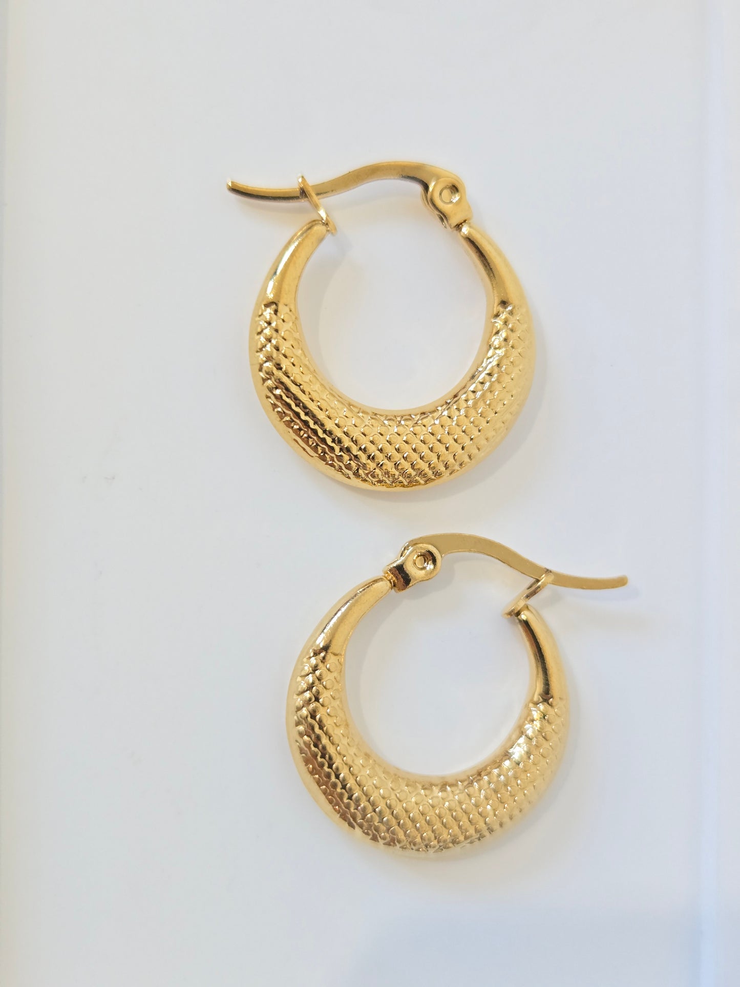 Pattern Golden Hoops Earrings