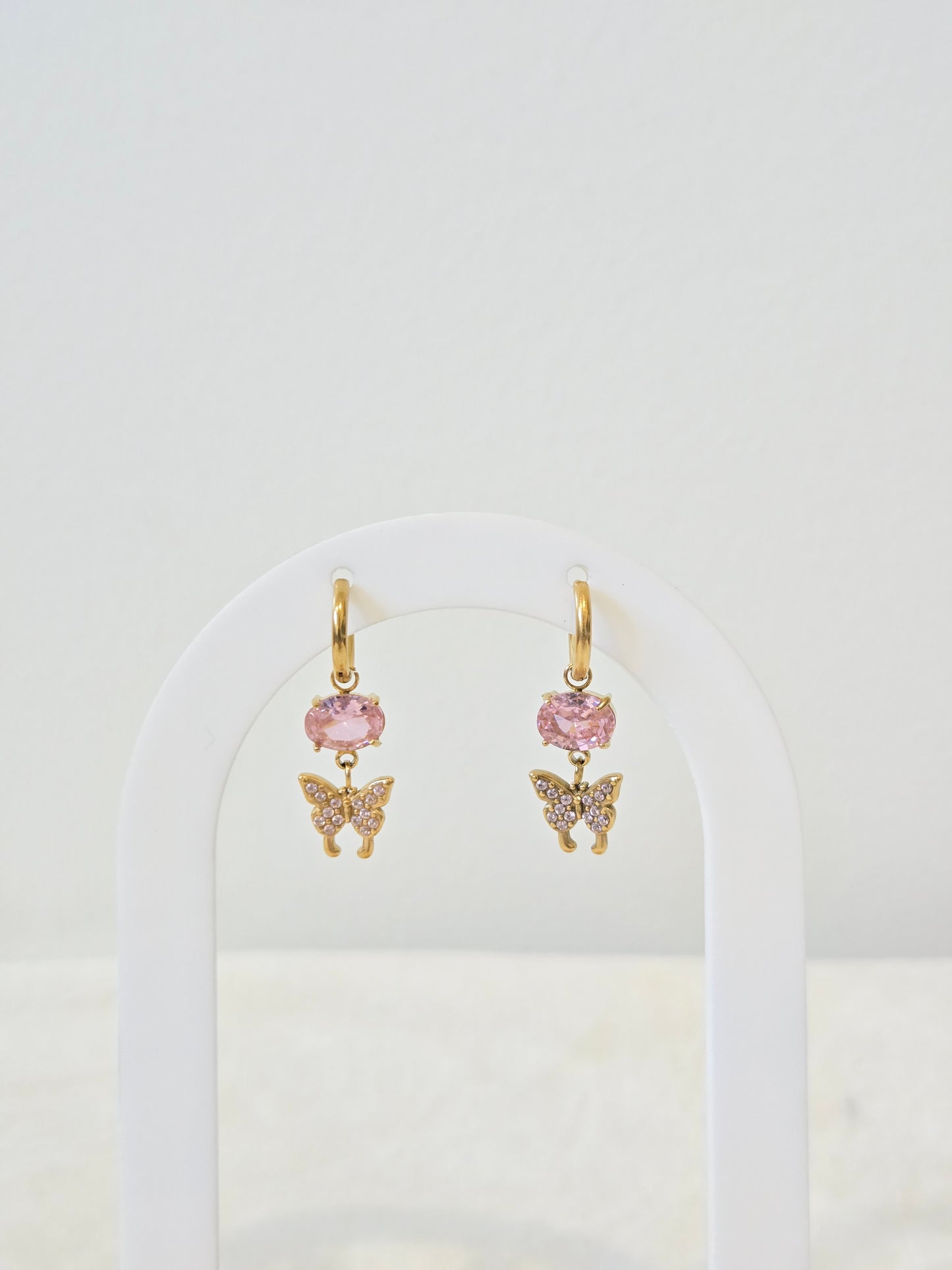 Butterfly Drop Hoops Earrings