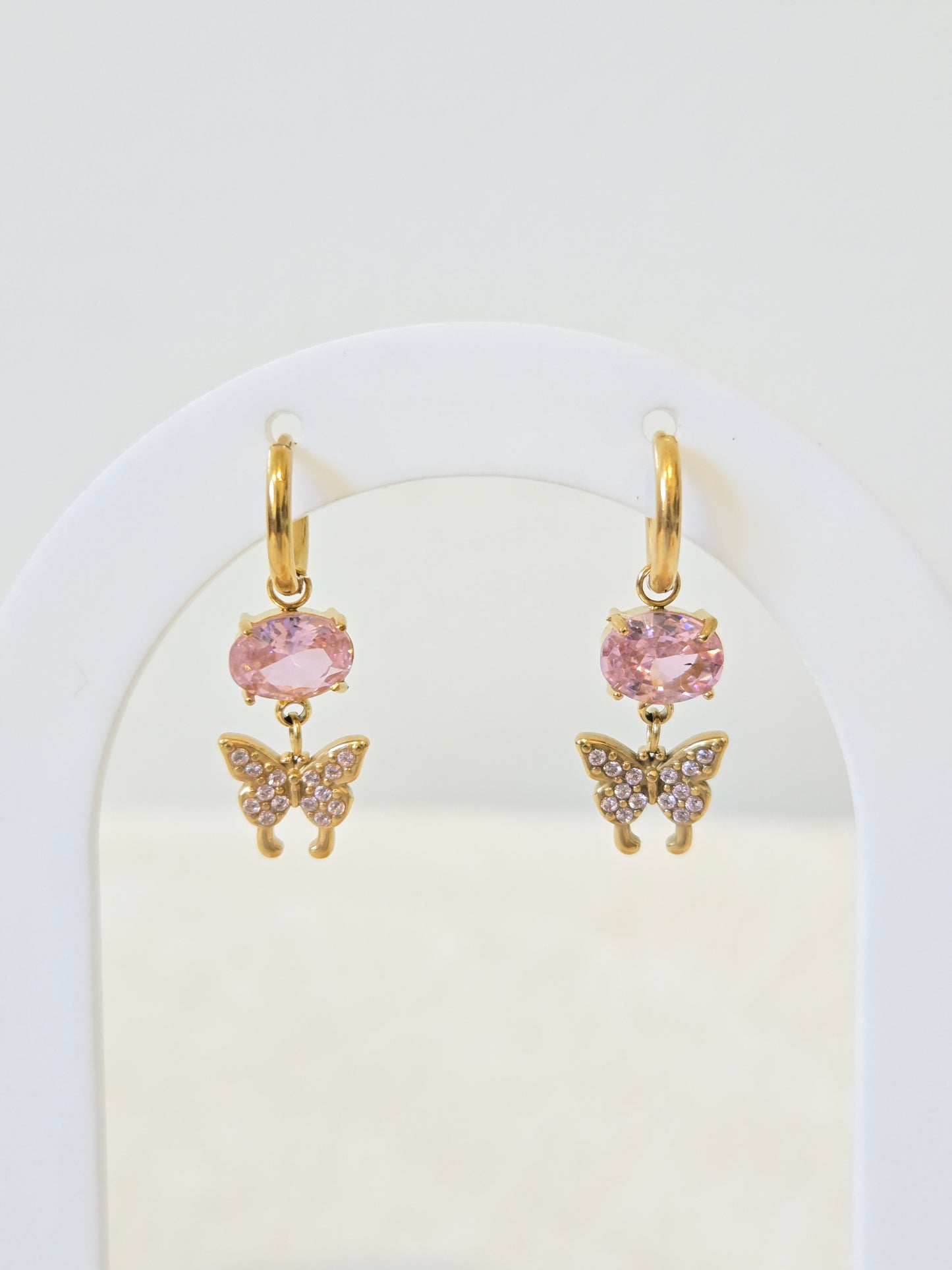 Butterfly Drop Hoops Earrings