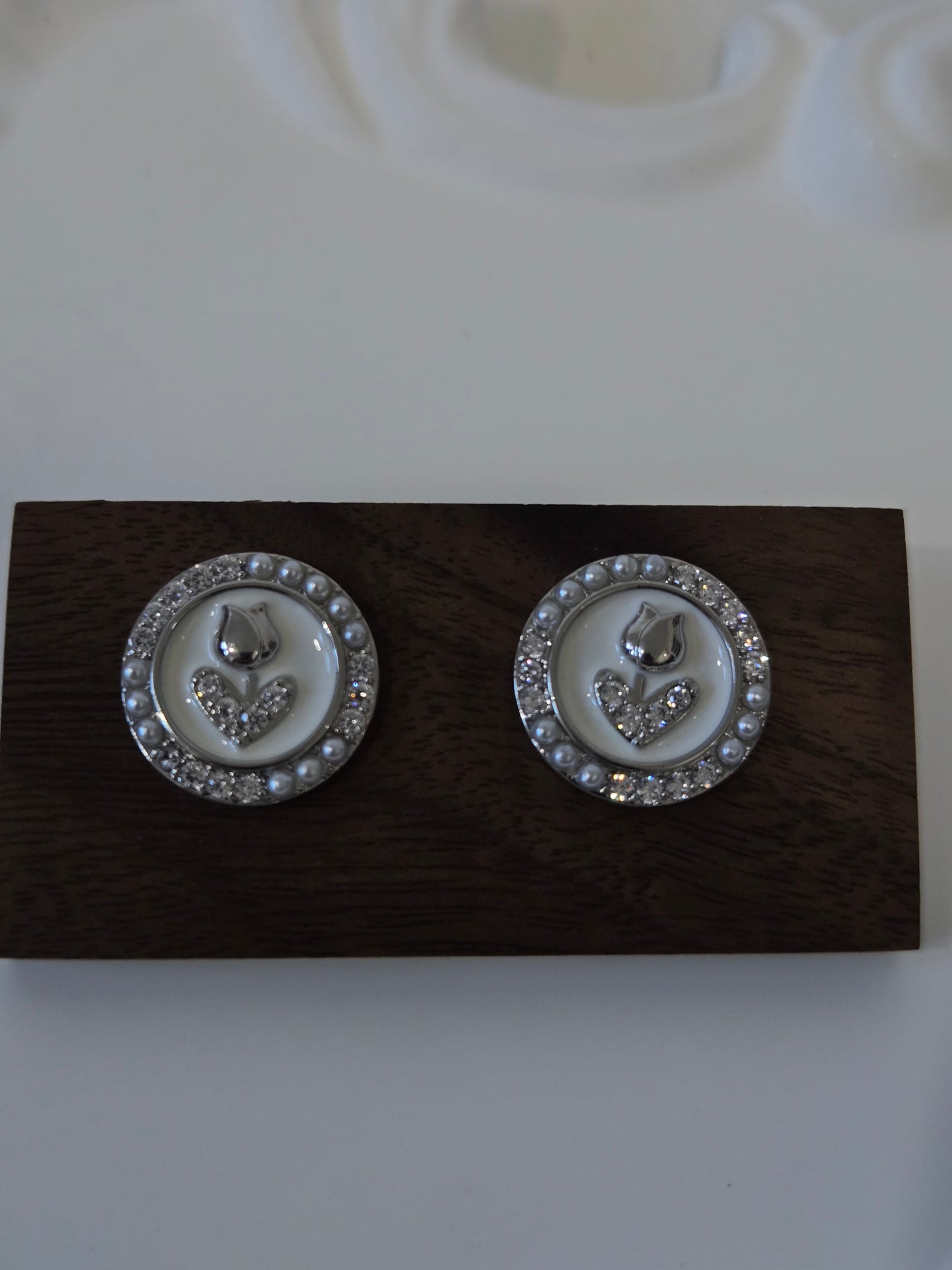 Silver Flower Studs