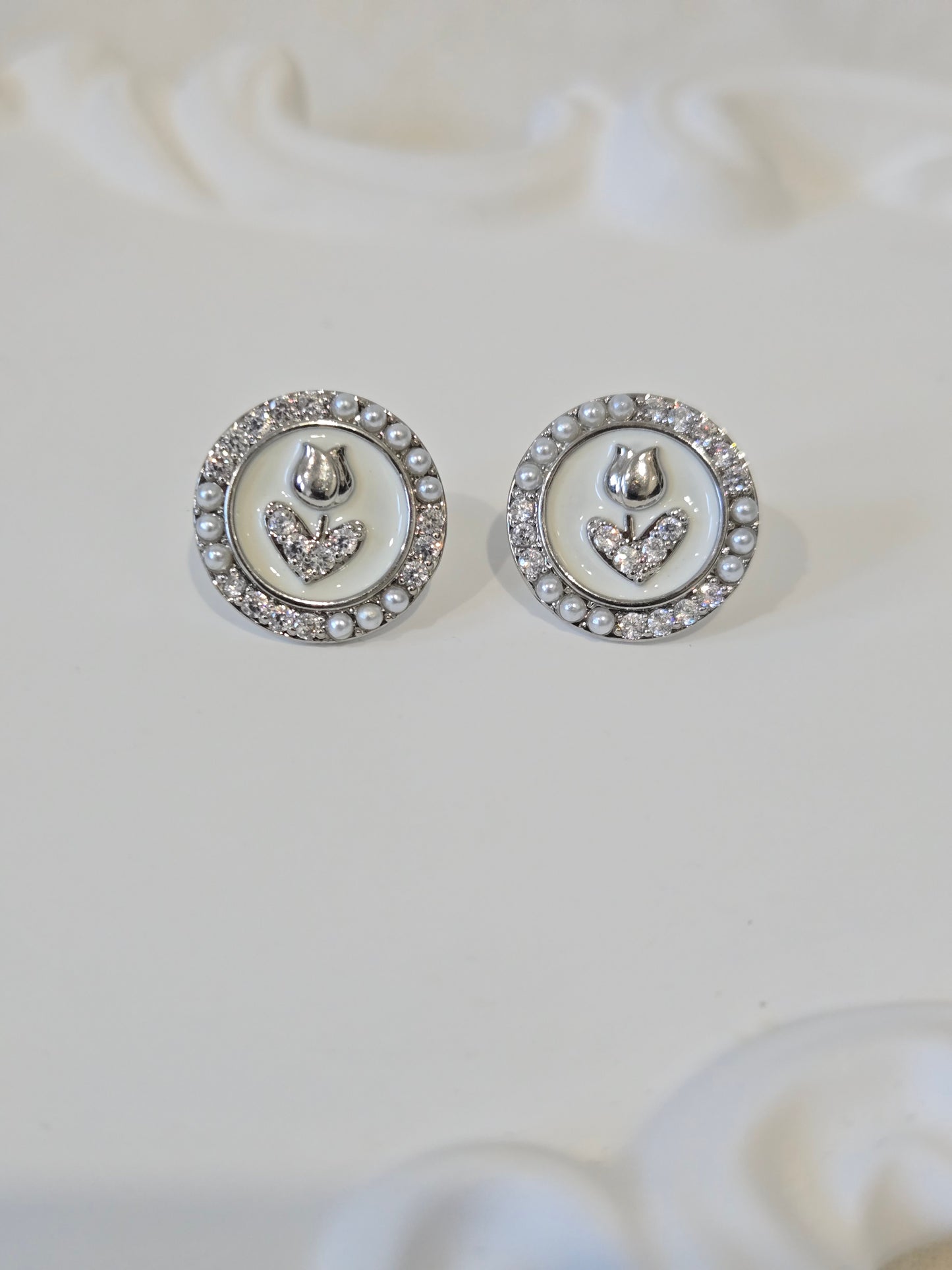 Silver Flower Studs