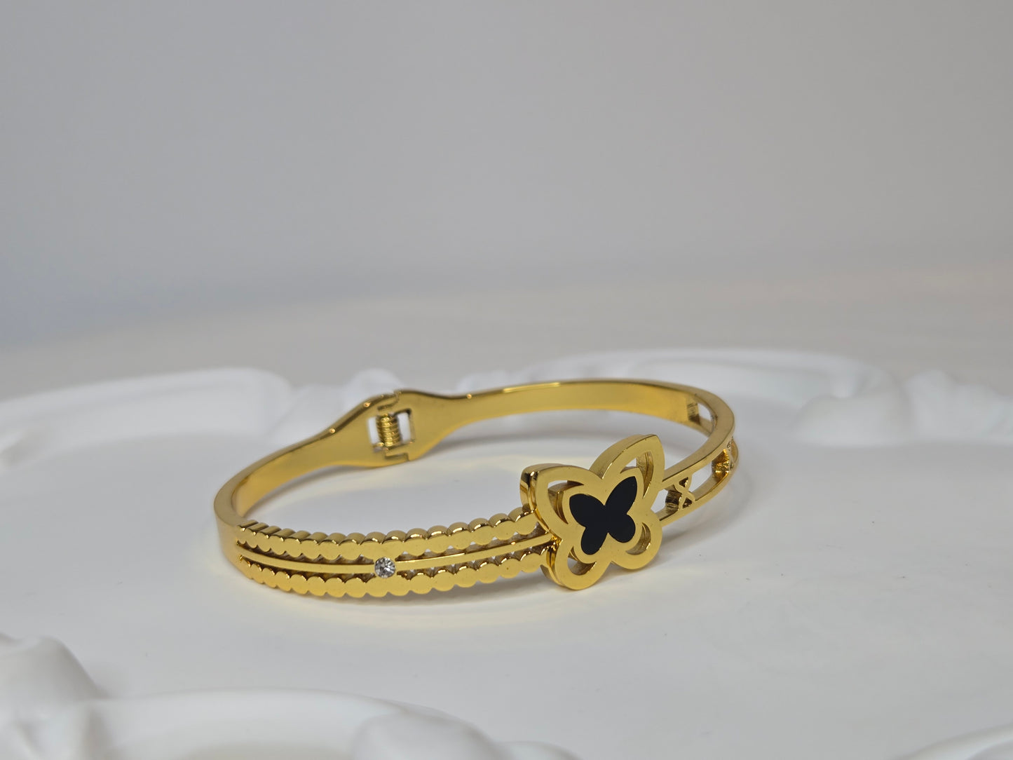 Double Design X Butterfly Bangle Bracelet