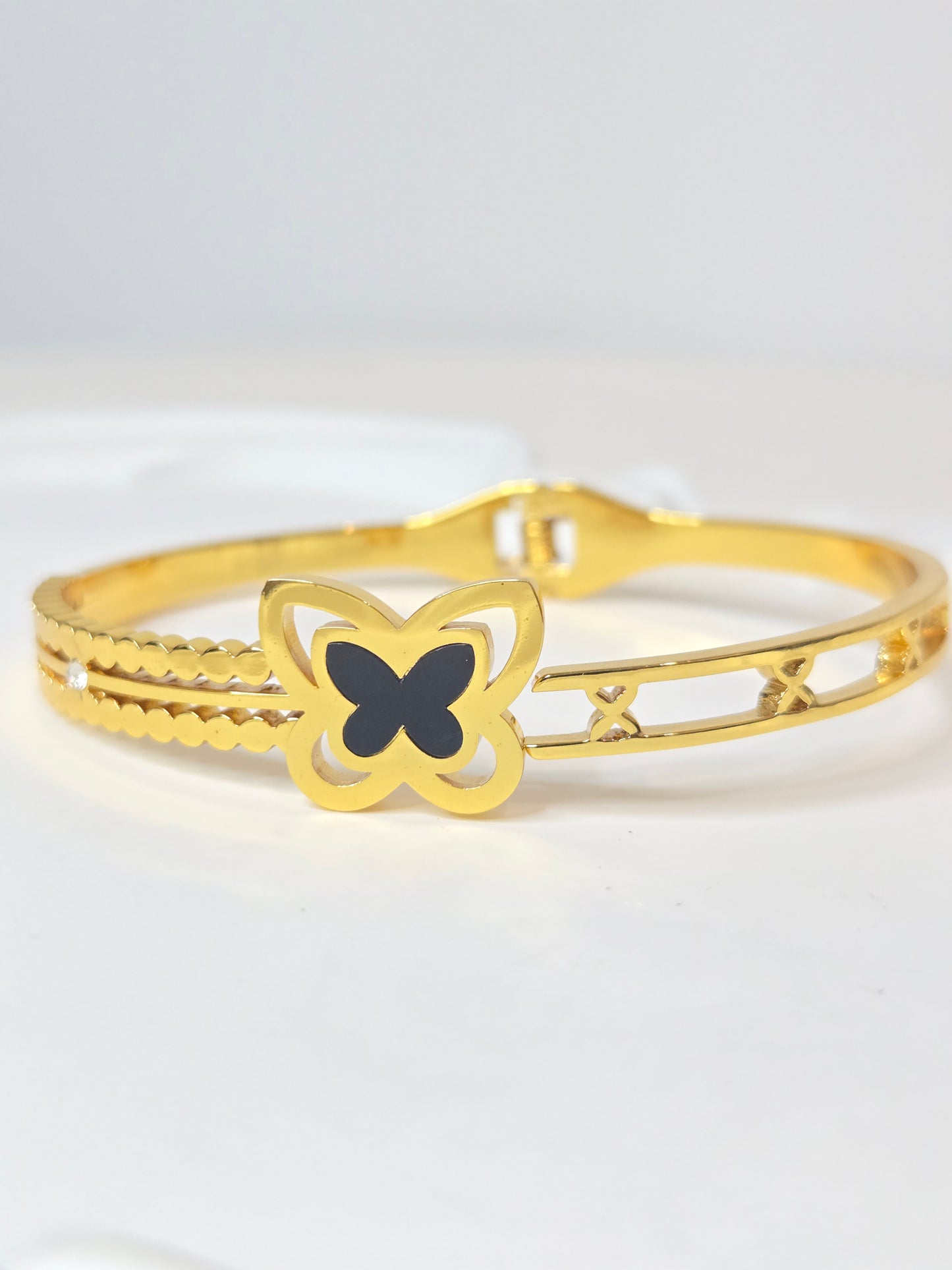 Double Design X Butterfly Bangle Bracelet