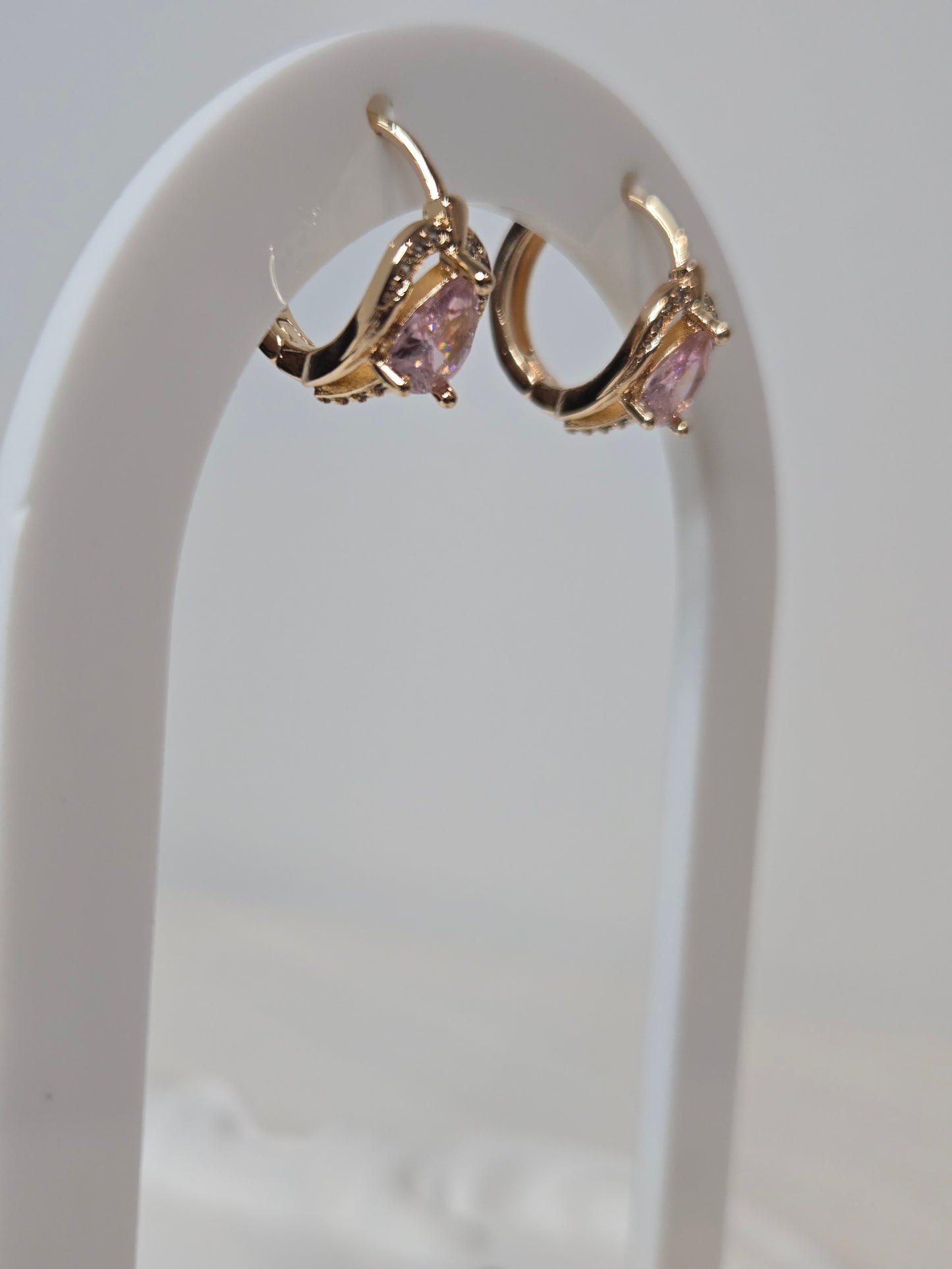 Stone Hoop Earrings