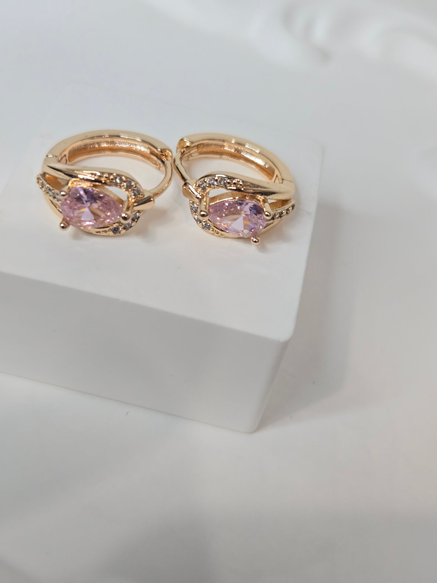 Stone Hoop Earrings