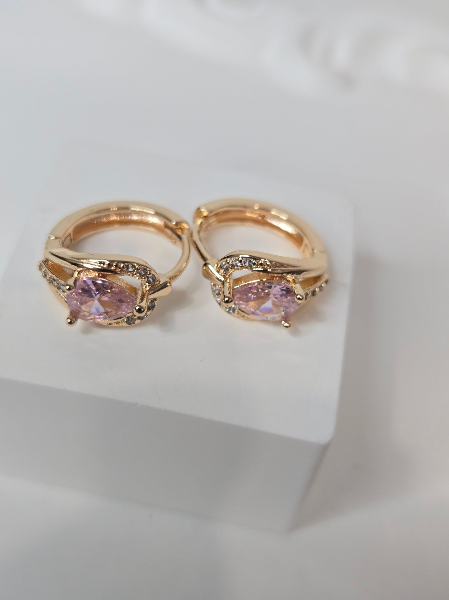 Stone Hoop Earrings