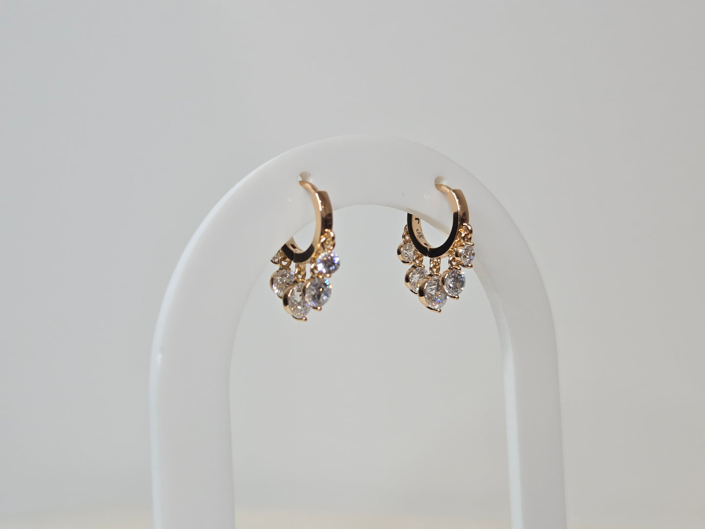 Crystal Charm Huggies Earrings