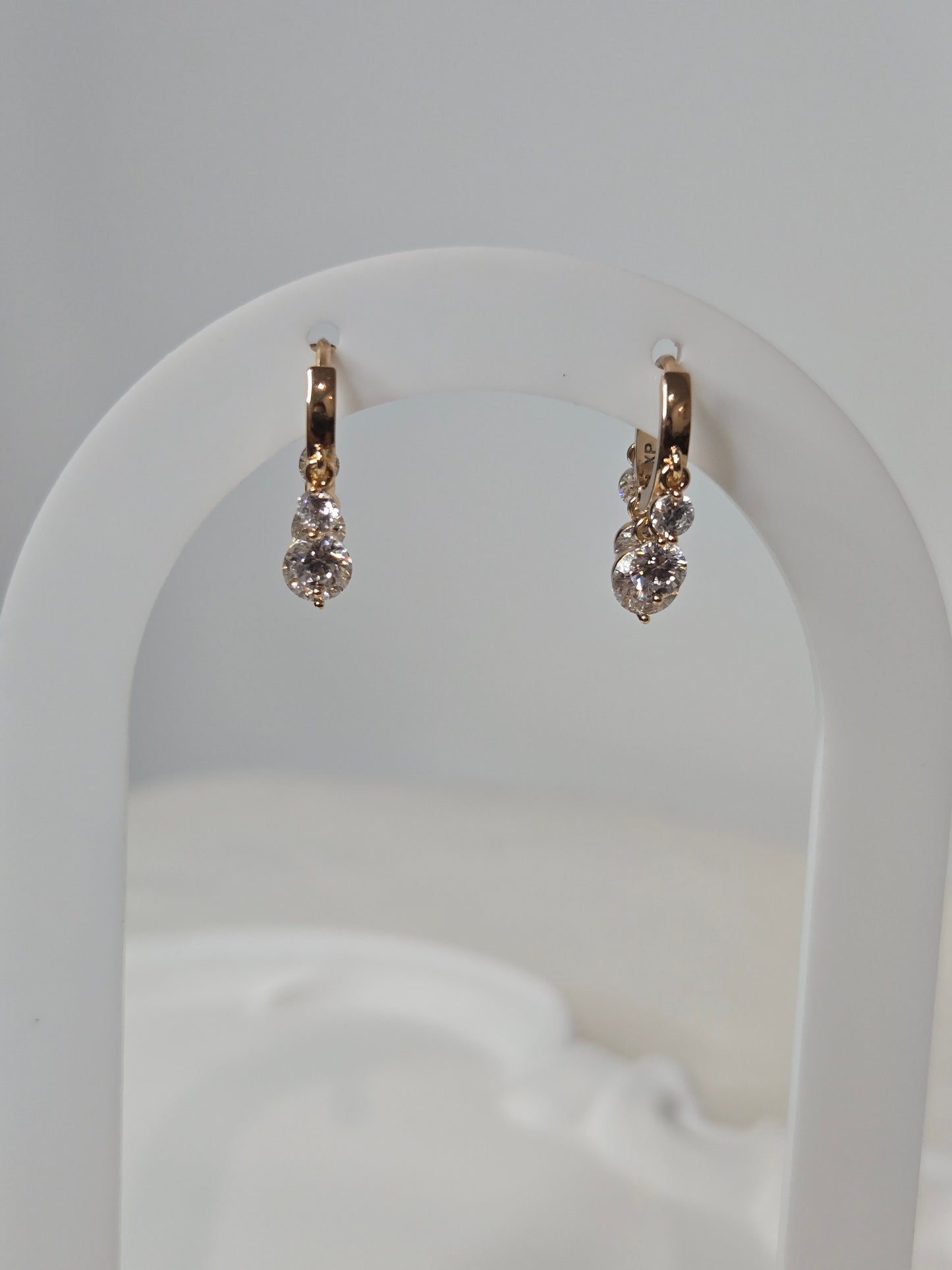 Crystal Charm Huggies Earrings