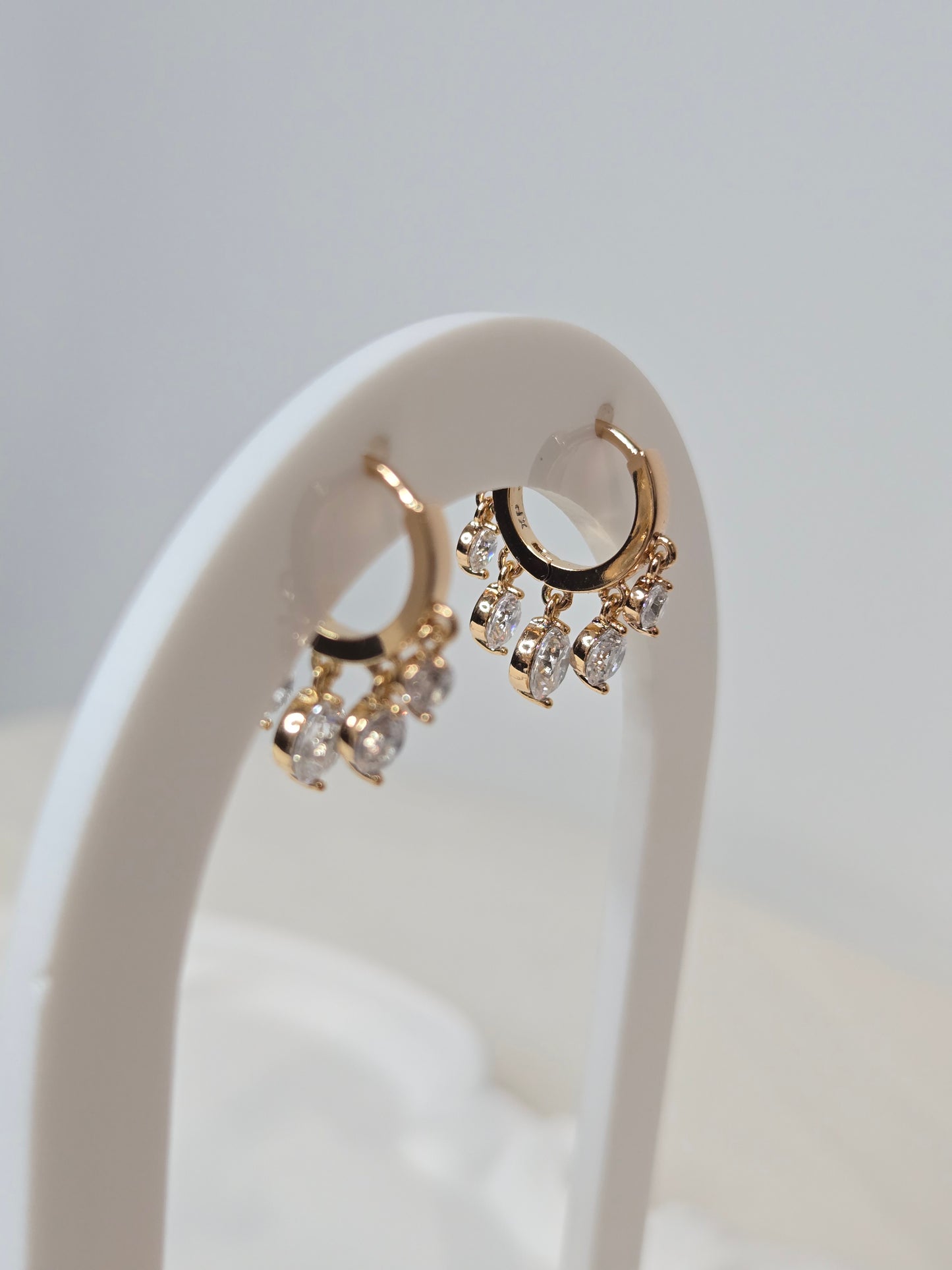 Crystal Charm Huggies Earrings