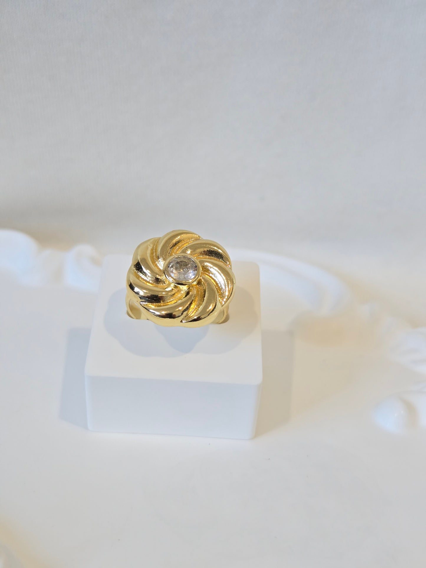 Cocktail Flower Adjustable Ring