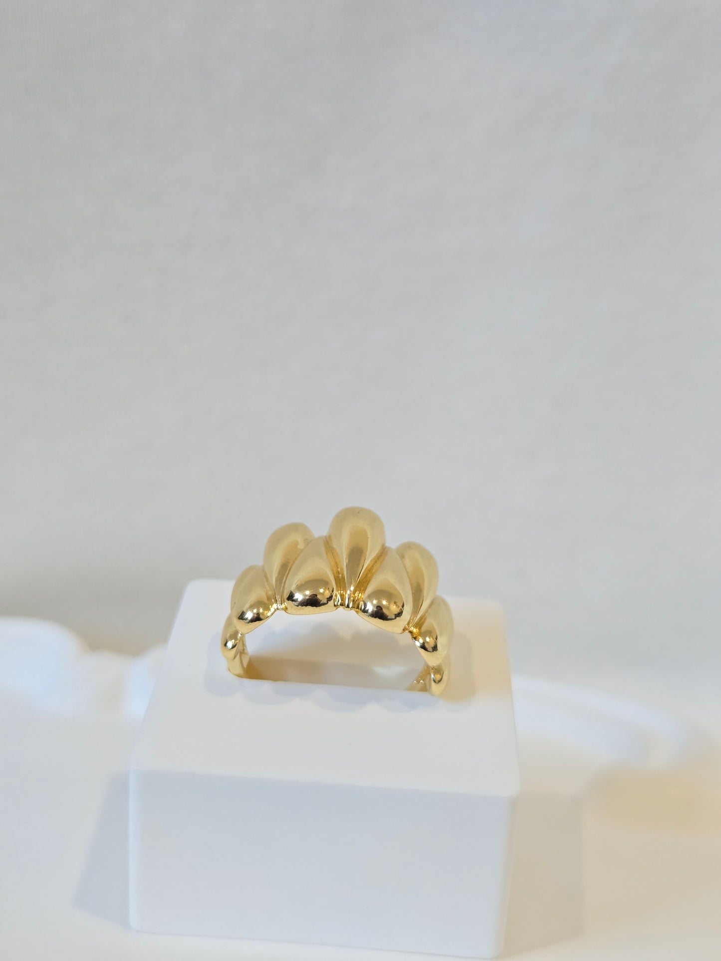 Bumpy Tear Broad Adjustable Ring