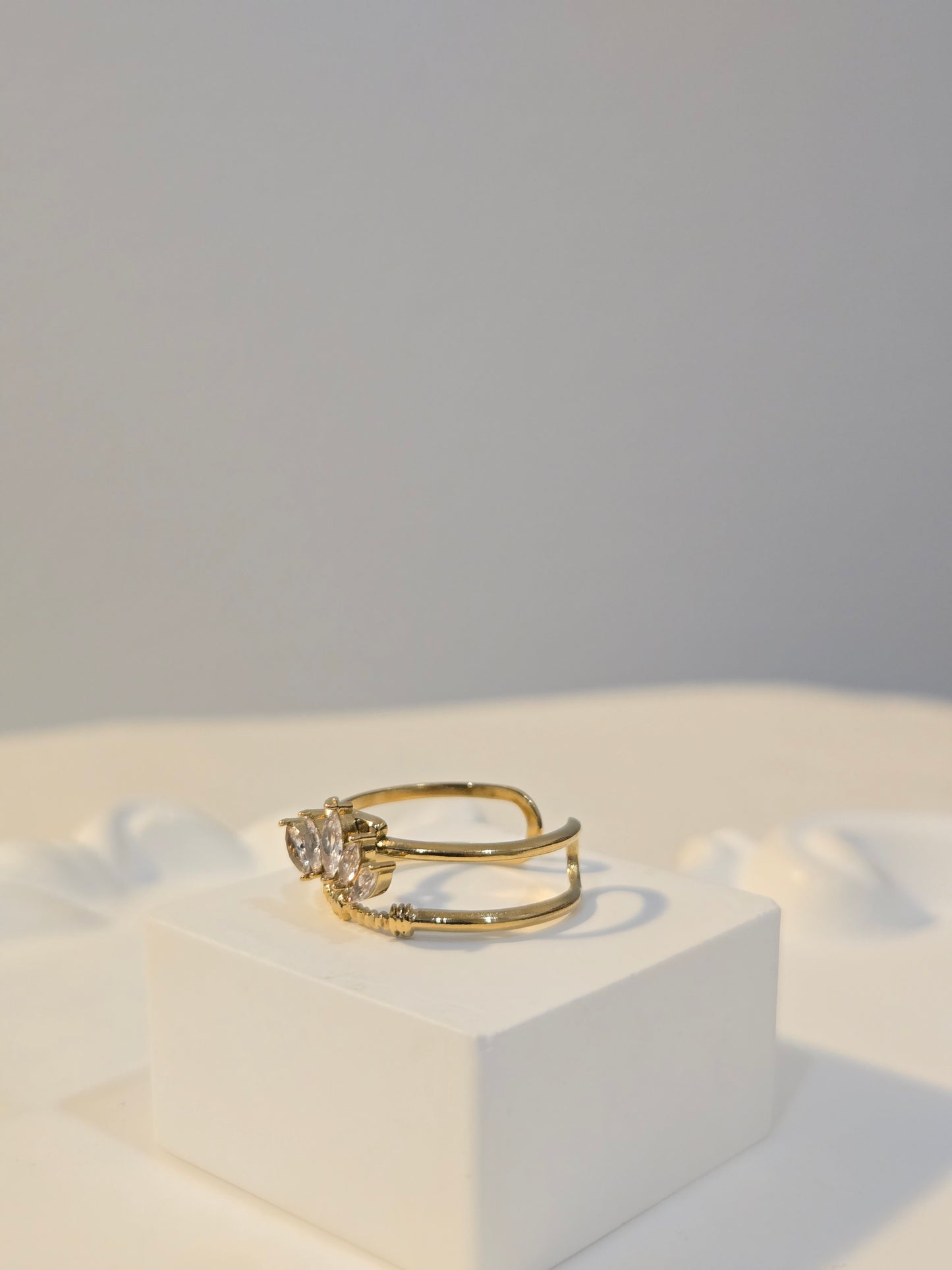 Marquise Cut Crystal Crown Ring