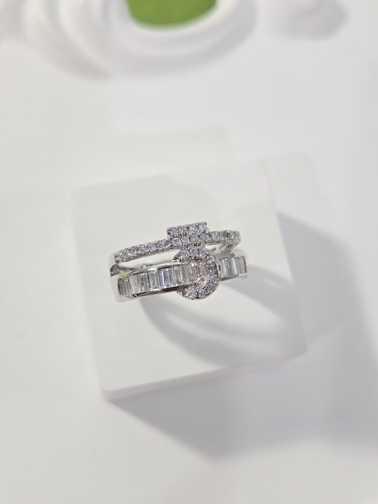 Silver Statement Baguette Cut Ring