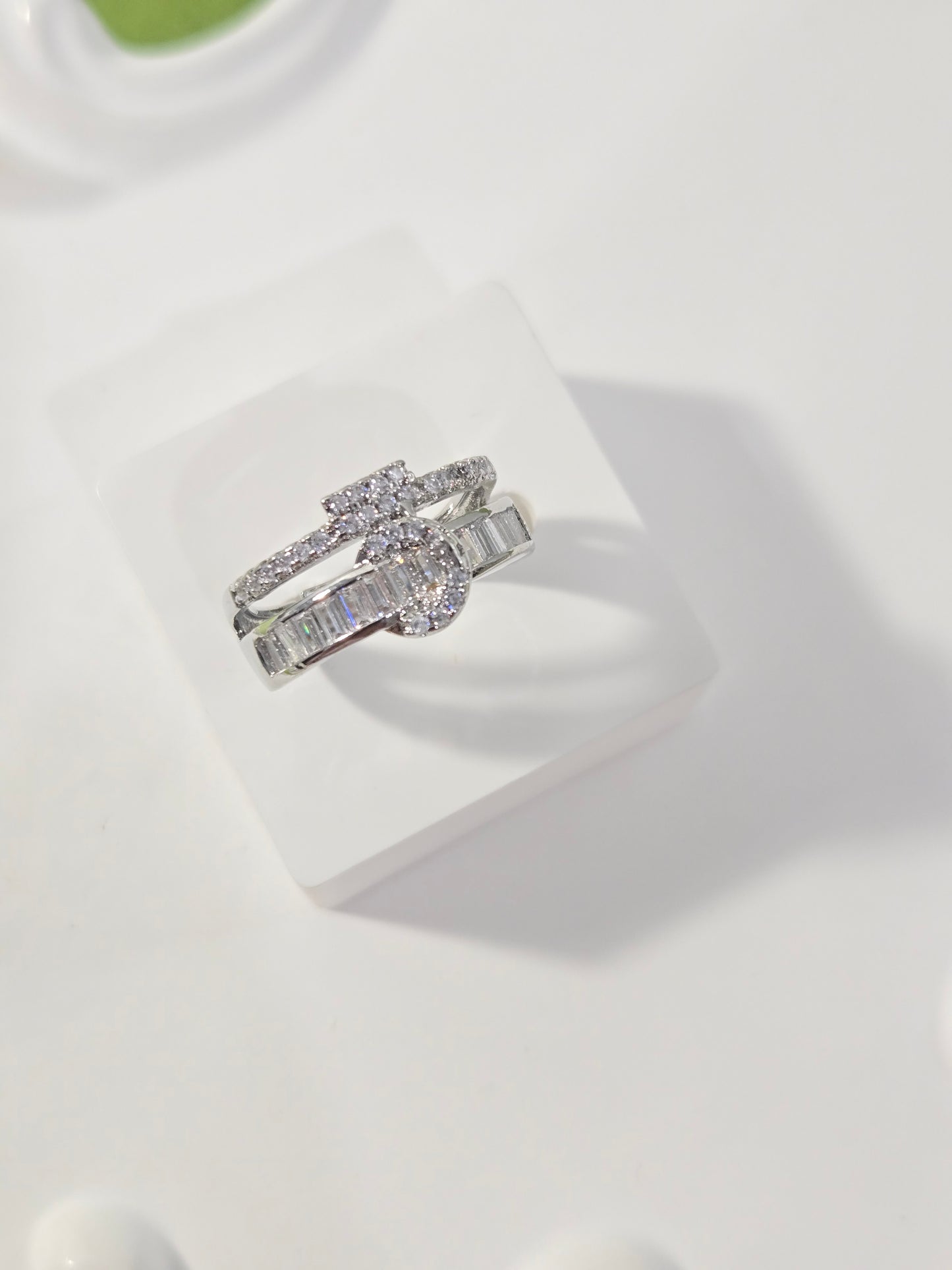 Silver Statement Baguette Cut Ring