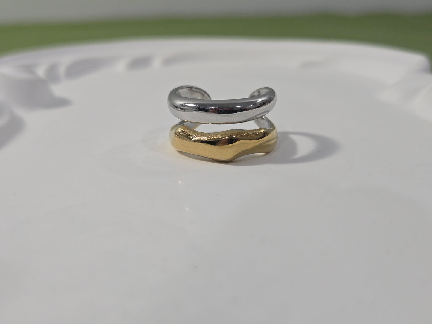 Multi-tone Statment Adjustable Ring
