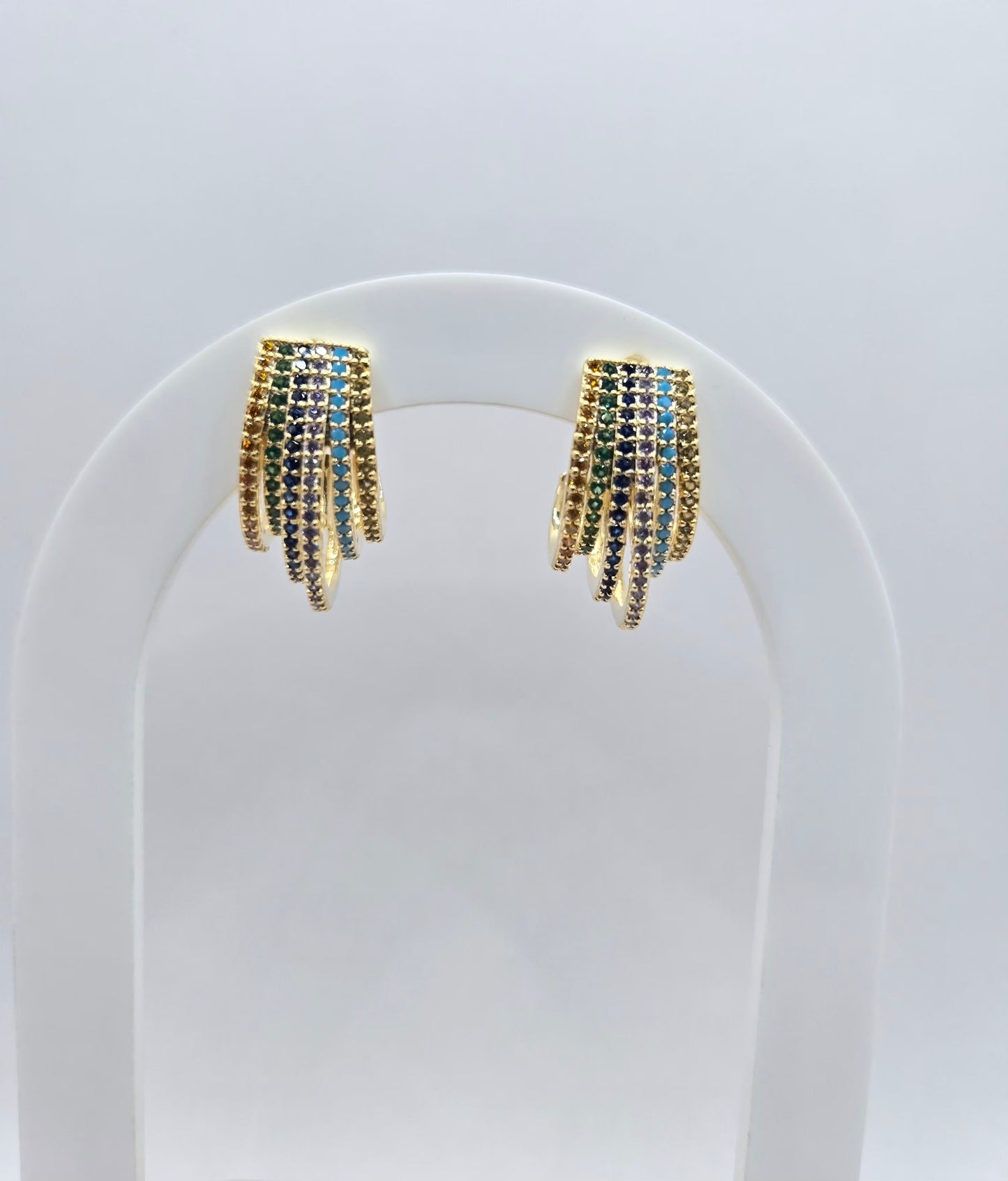 Radiant Multi-color Hoop Earrings