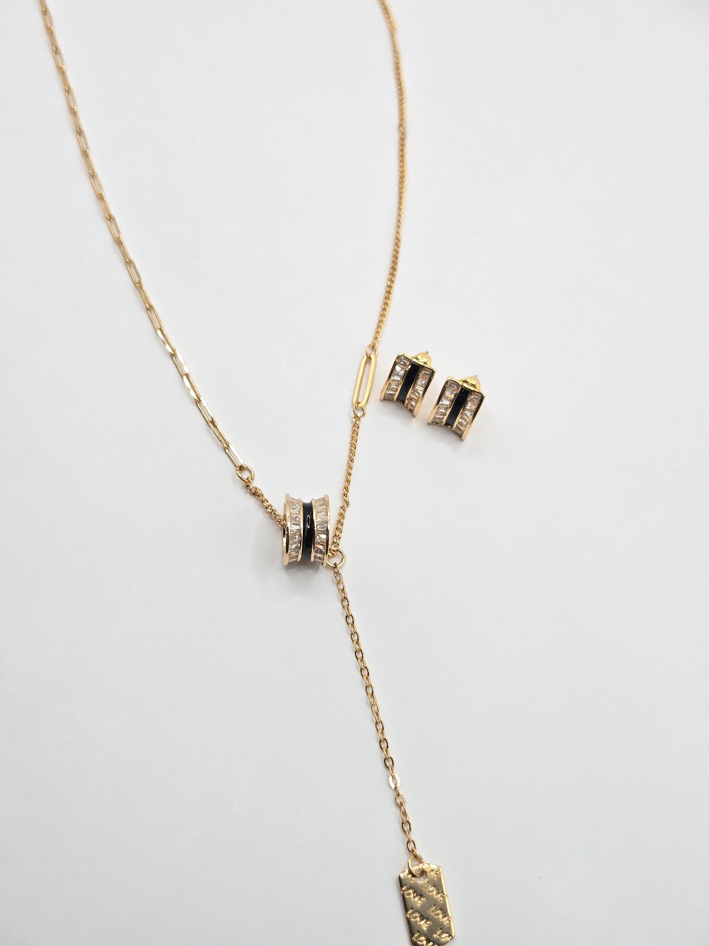 Gold-Plated Zircon Pendant Set