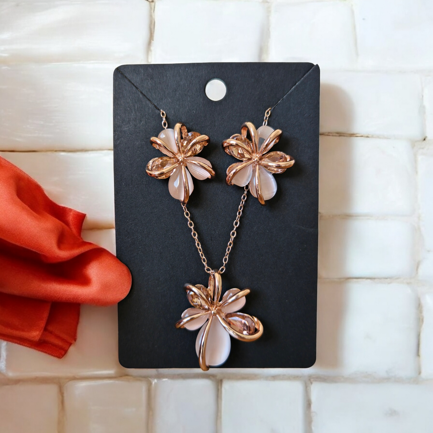 Pearl Stone Necklace Set