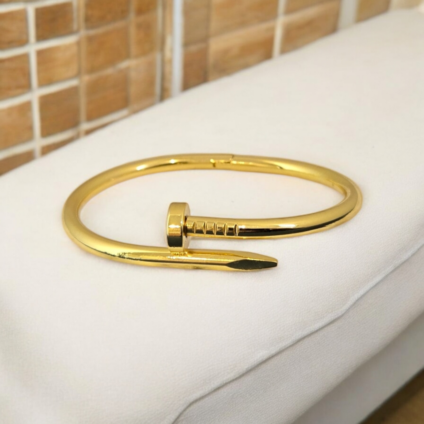 Gold Nail Bangle Bracelet