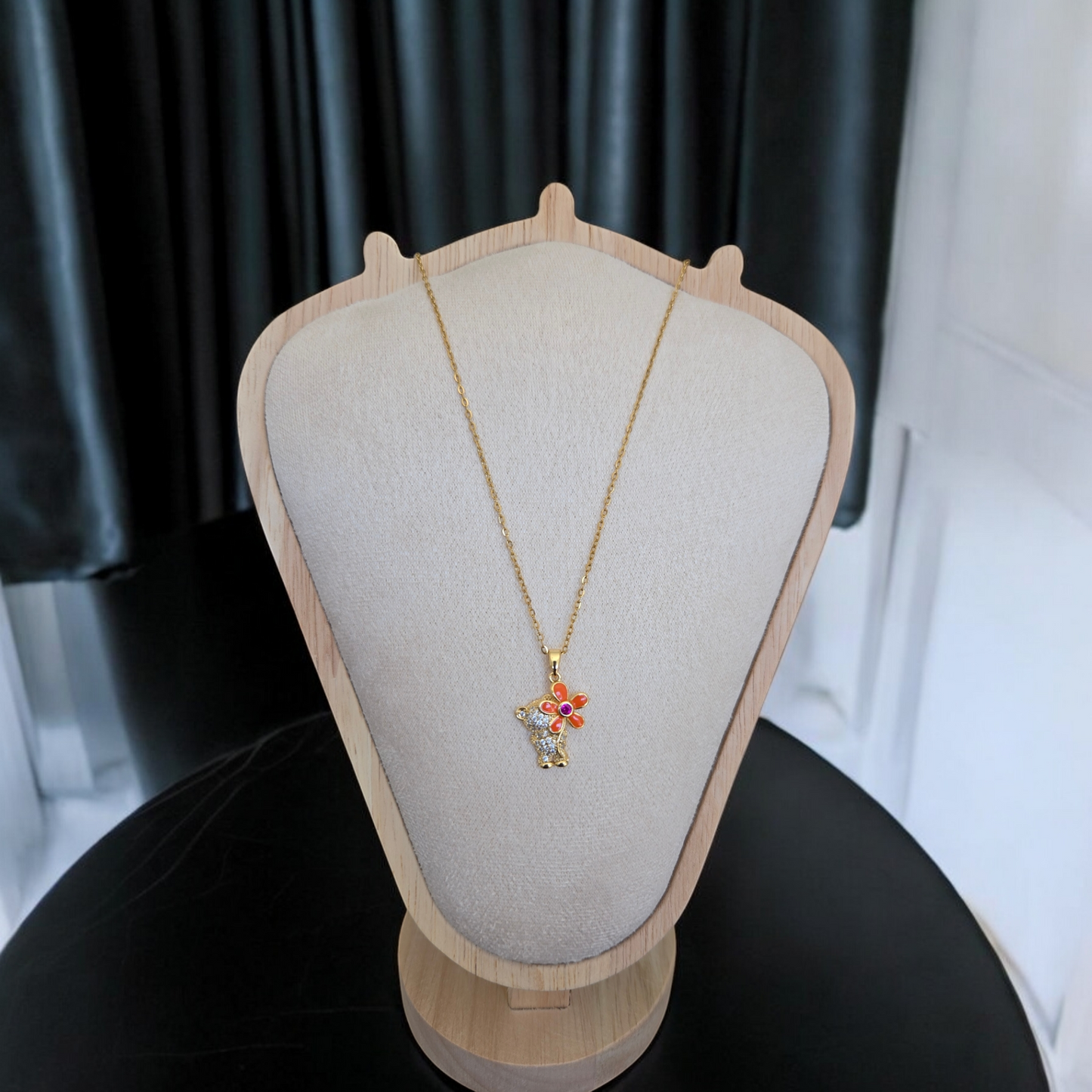 Flower Bunny Locket Necklace