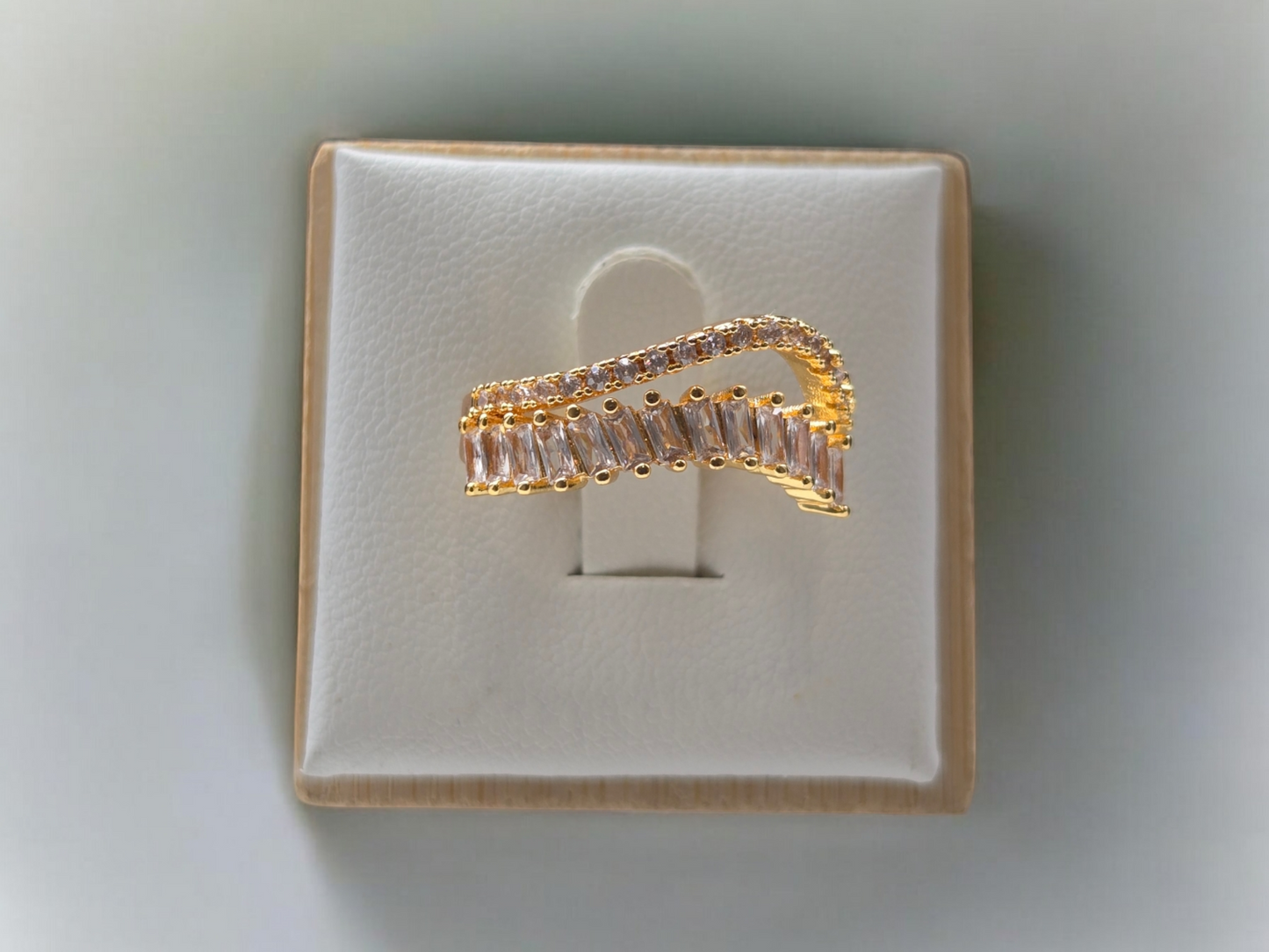 Crossover Wave Adjustable Ring