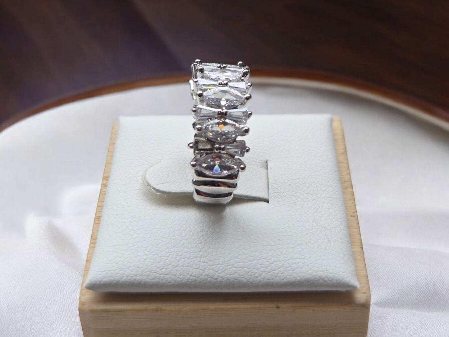 Silver Crystal Adjustable Ring