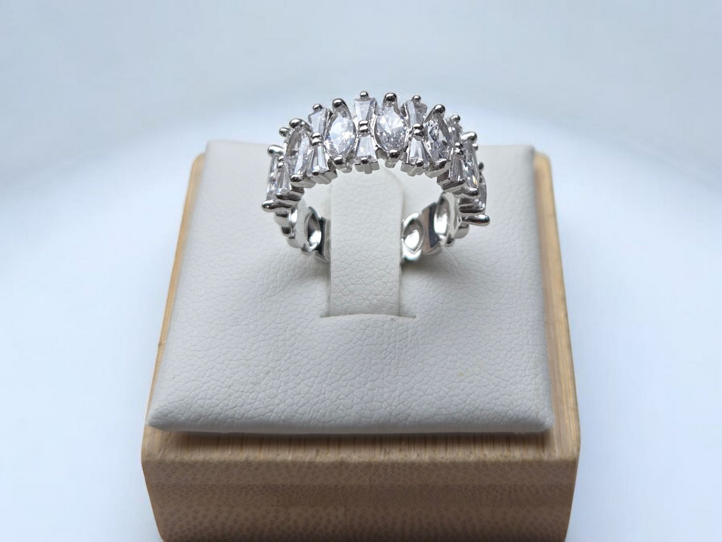 Silver Crystal Adjustable Ring