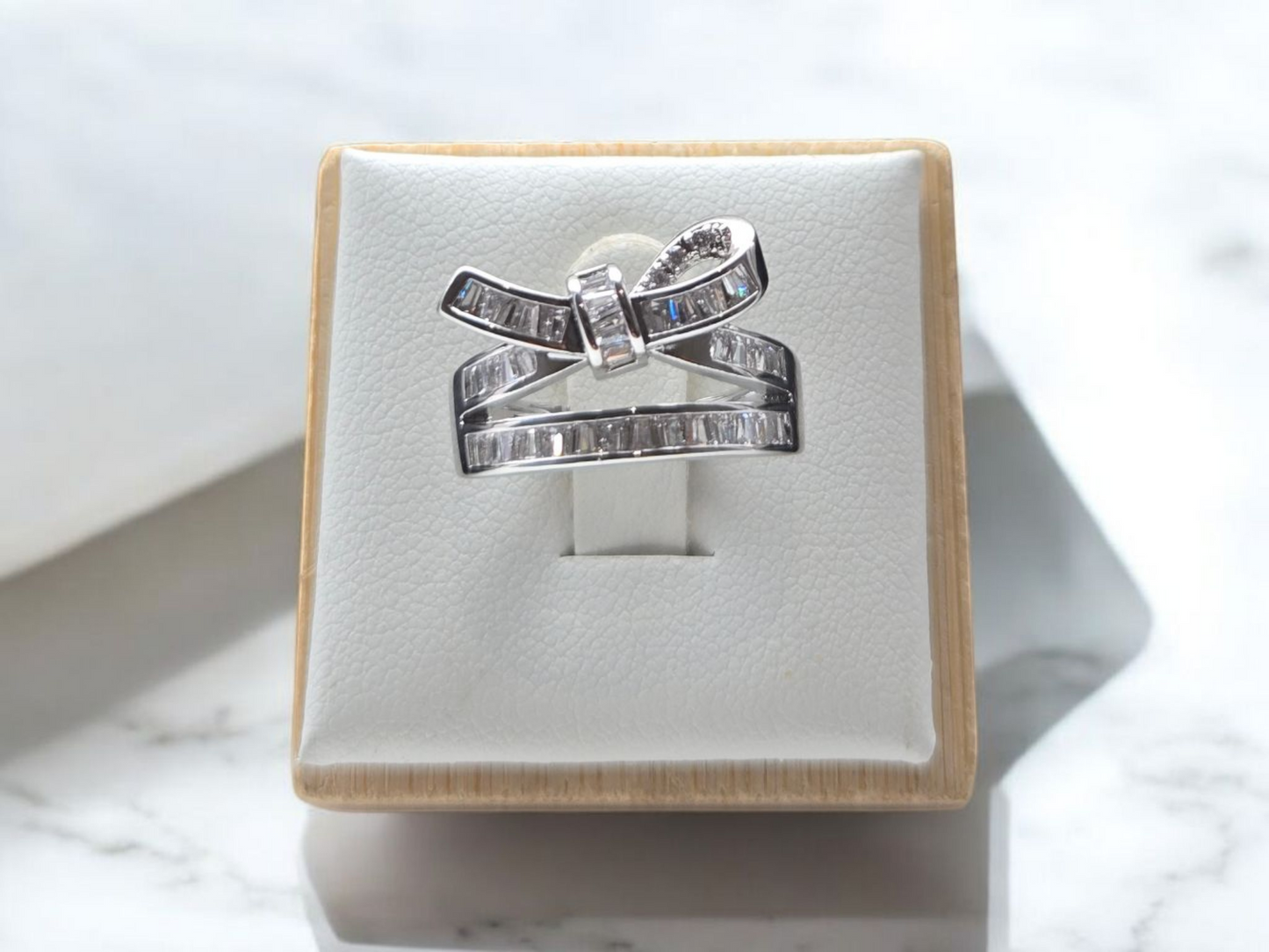 Bow Sterling Silver Adjustable Ring