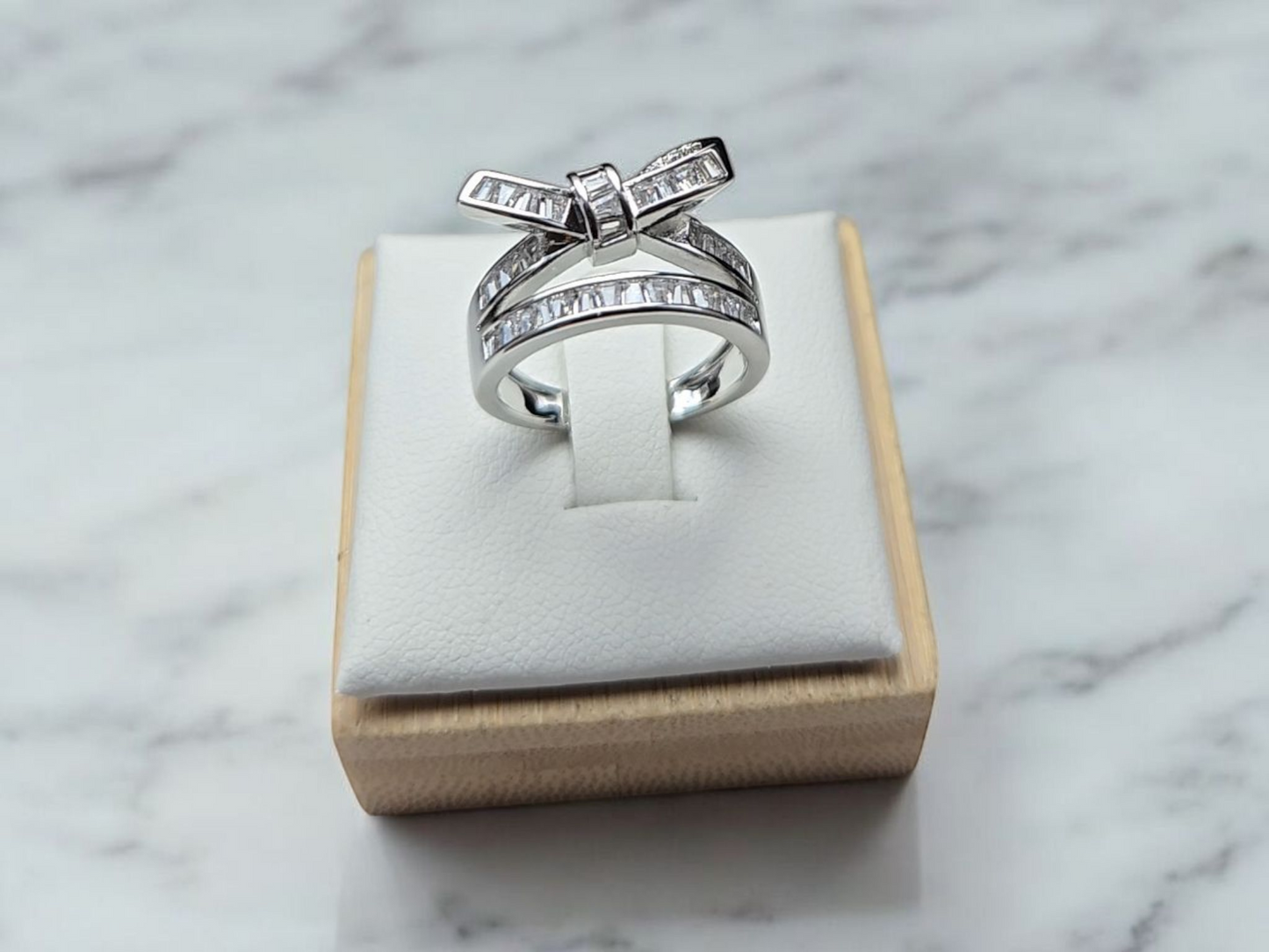 Bow Sterling Silver Adjustable Ring