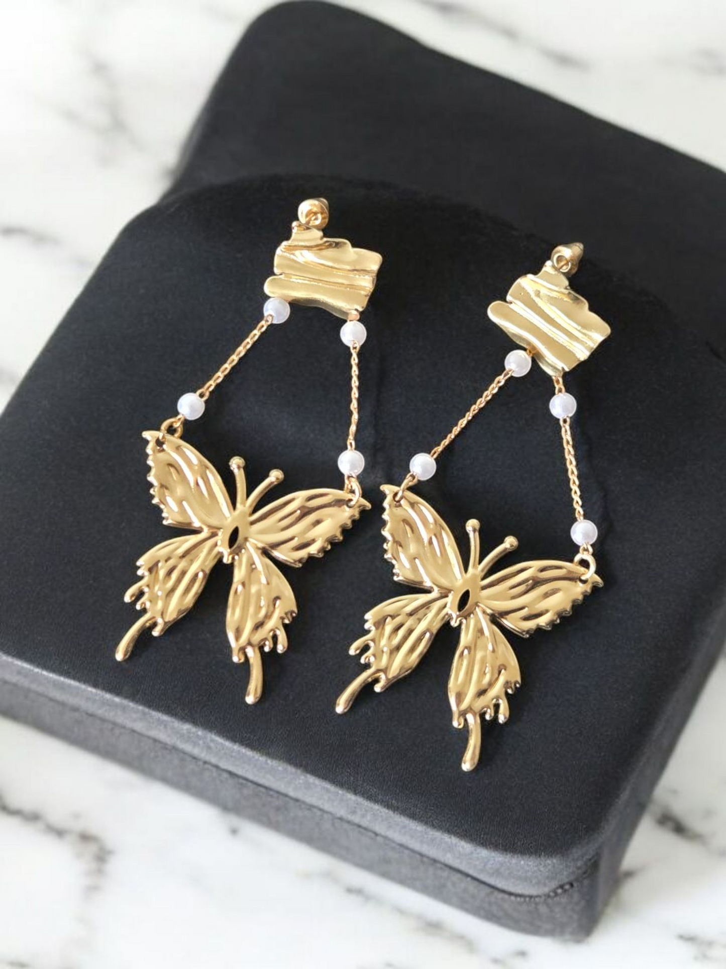 Hanging Butterfly Drop Earrings