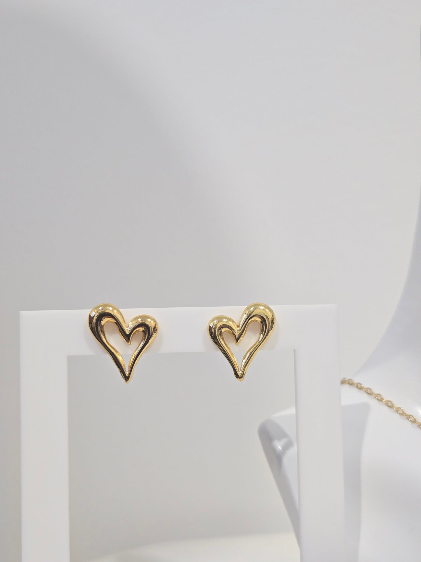 Heart Locket Earrings Necklace Pendant set