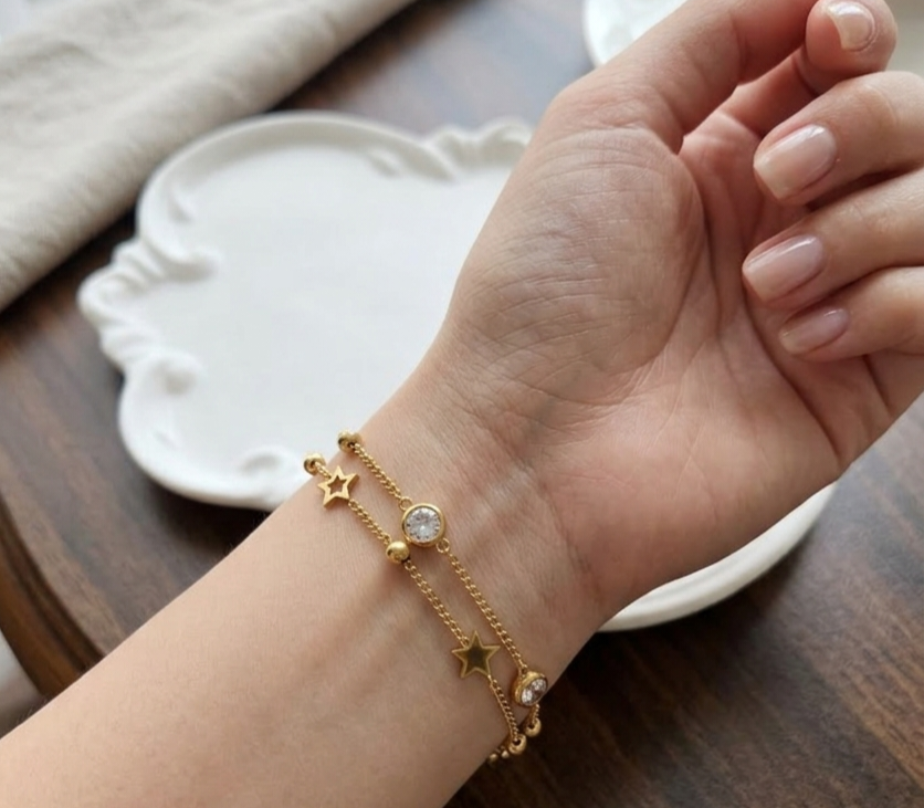 Starry Night Double Chain Bracelet