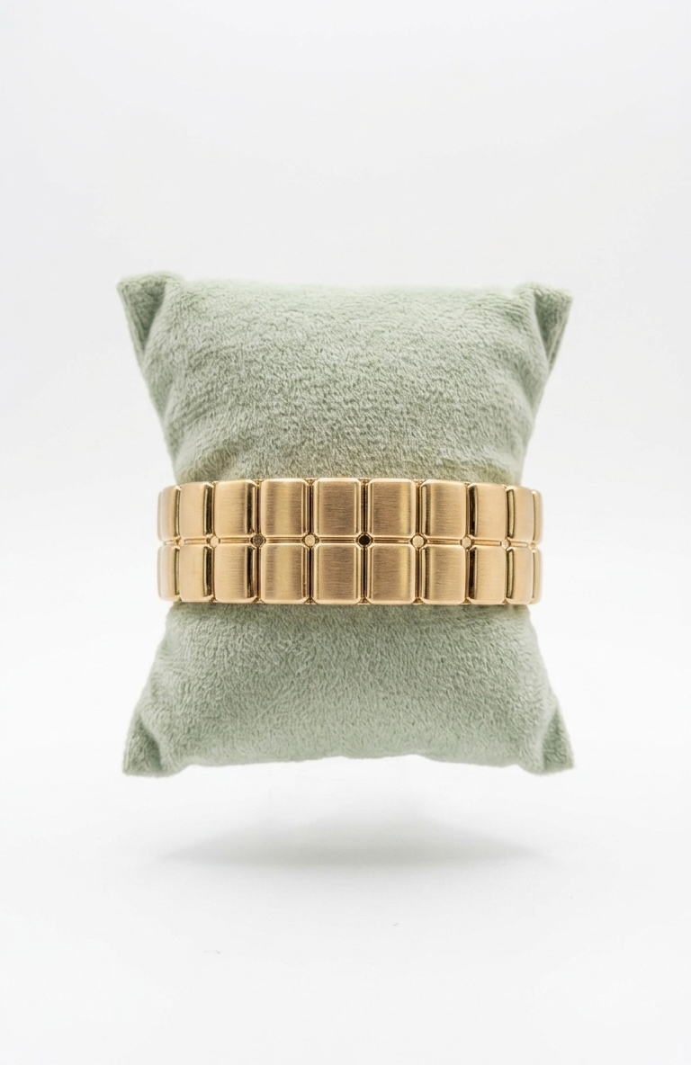 Chunky Ribbed Gold Matt Bracelet