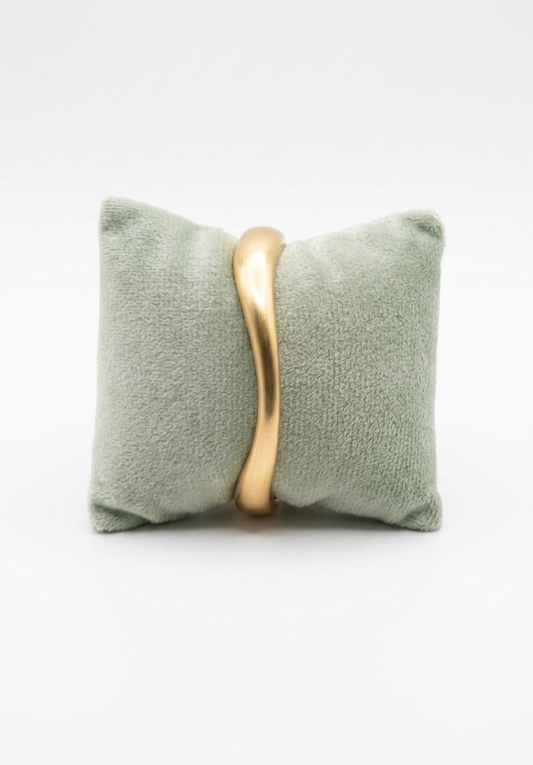 Sleek Contoured Gold Stackable Bangle Bracelet