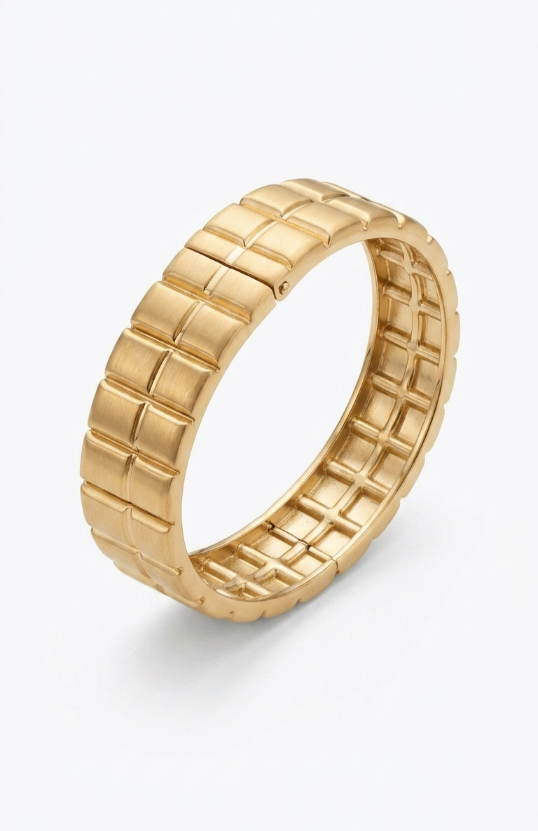 Chunky Ribbed Gold Matt Bracelet