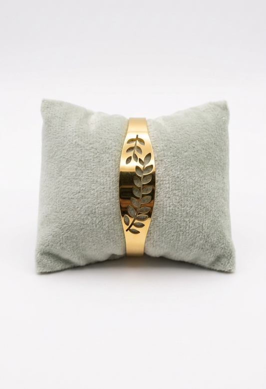 Botanical Cutout Leaf Bangle Bracelet