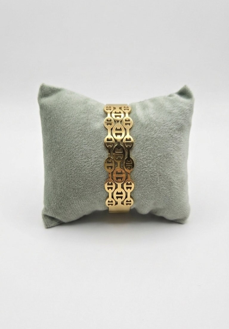Marine Link Cutout Bangle Bracelet